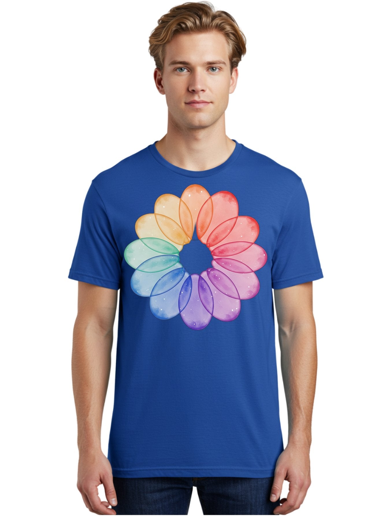 Rainbow-Flower-Petals Men'S Graphic Tee, 100% Cotton, Comfortable Casual Summer Wear, Machine Washable, Vintage Camera, Old Camera, Antique Camera, Black Camera, Classic Photography, Photography Equipment, Nostalgic Device, Film Camera, Baj728 27