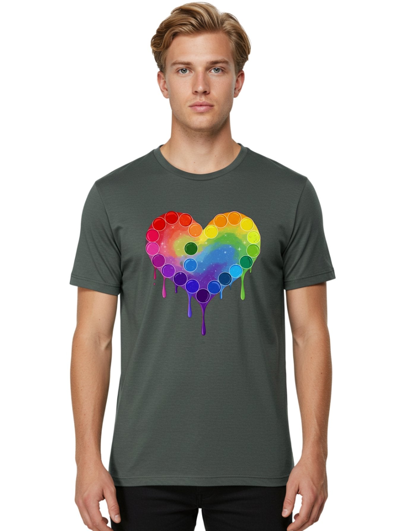 Rainbow-Heart-1 Men'S Graphic Tee, 100% Cotton, Comfortable Casual Summer Wear, Machine Washable, Vintage Camera, Old Camera, Antique Camera, Black Camera, Classic Photography, Photography Equipment, Nostalgic Device, Film Camera, Camera Art Baj729 22