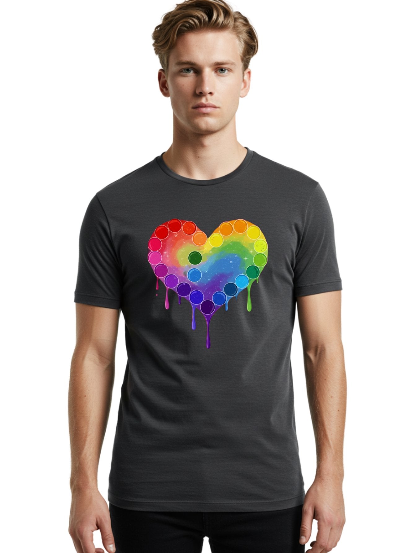 Rainbow-Heart-1 Men'S Graphic Tee, 100% Cotton, Comfortable Casual Summer Wear, Machine Washable, Vintage Camera, Old Camera, Antique Camera, Black Camera, Classic Photography, Photography Equipment, Nostalgic Device, Film Camera, Camera Art Baj729 26