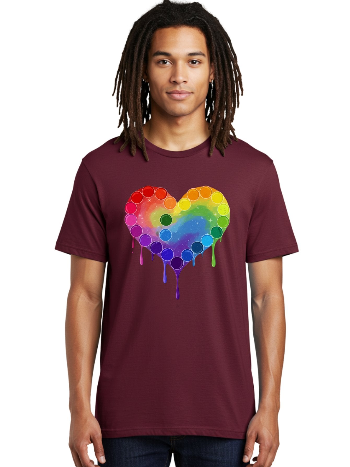 Rainbow-Heart-1 Men'S Graphic Tee, 100% Cotton, Comfortable Casual Summer Wear, Machine Washable, Vintage Camera, Old Camera, Antique Camera, Black Camera, Classic Photography, Photography Equipment, Nostalgic Device, Film Camera, Camera Art Baj729 23