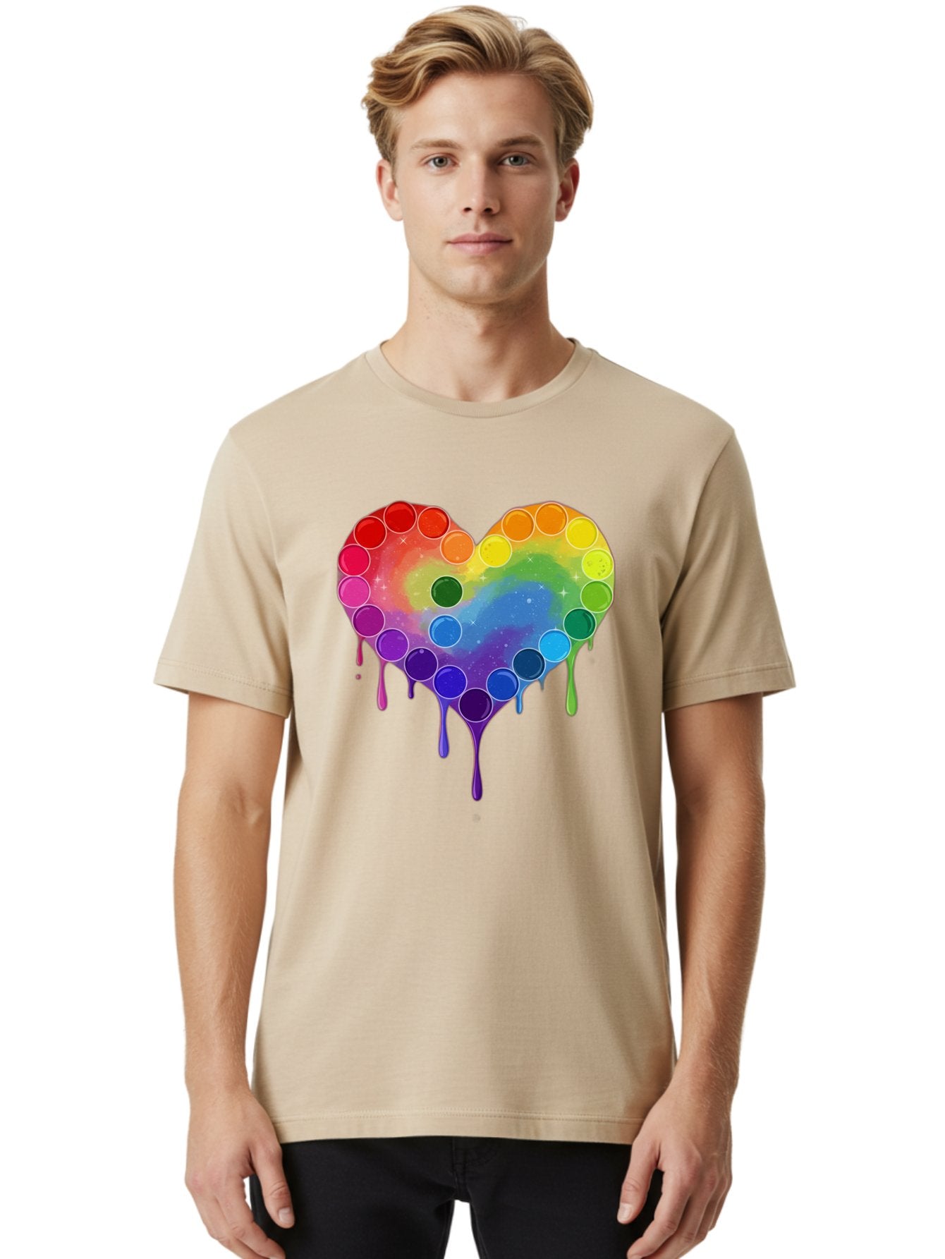 Rainbow-Heart-1 Men'S Graphic Tee, 100% Cotton, Comfortable Casual Summer Wear, Machine Washable, Vintage Camera, Old Camera, Antique Camera, Black Camera, Classic Photography, Photography Equipment, Nostalgic Device, Film Camera, Camera Art Baj729 18