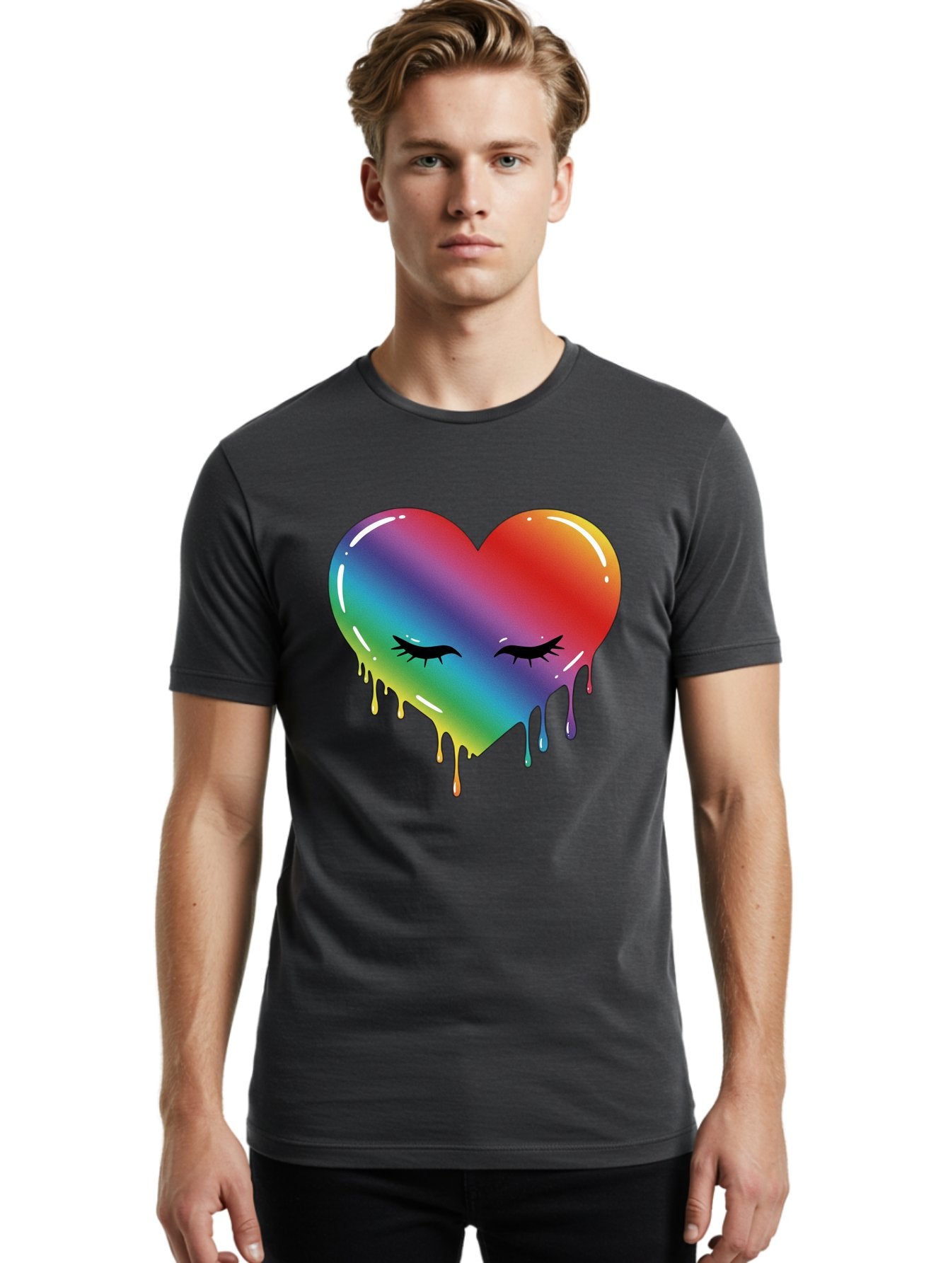 Rainbow-Heart-11 Men'S Graphic Tee, 100% Cotton, Comfortable Casual Summer Wear, Machine Washable, Vintage Camera, Old Camera, Antique Camera, Black Camera, Classic Photography, Photography Equipment, Nostalgic Device, Film Camera, Camera Art Baj731 30