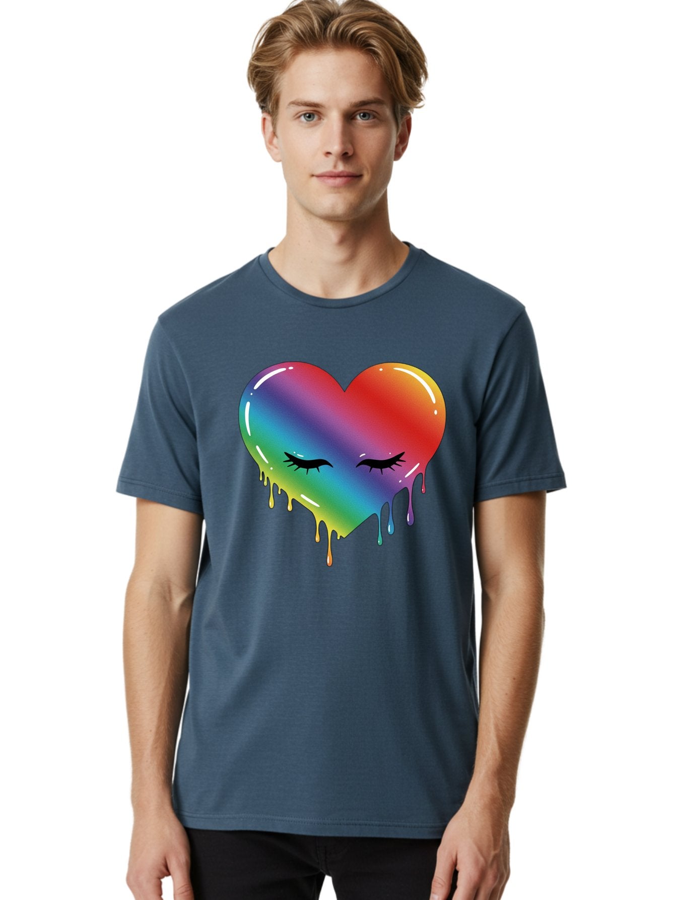 Rainbow-Heart-11 Men'S Graphic Tee, 100% Cotton, Comfortable Casual Summer Wear, Machine Washable, Vintage Camera, Old Camera, Antique Camera, Black Camera, Classic Photography, Photography Equipment, Nostalgic Device, Film Camera, Camera Art Baj731 25