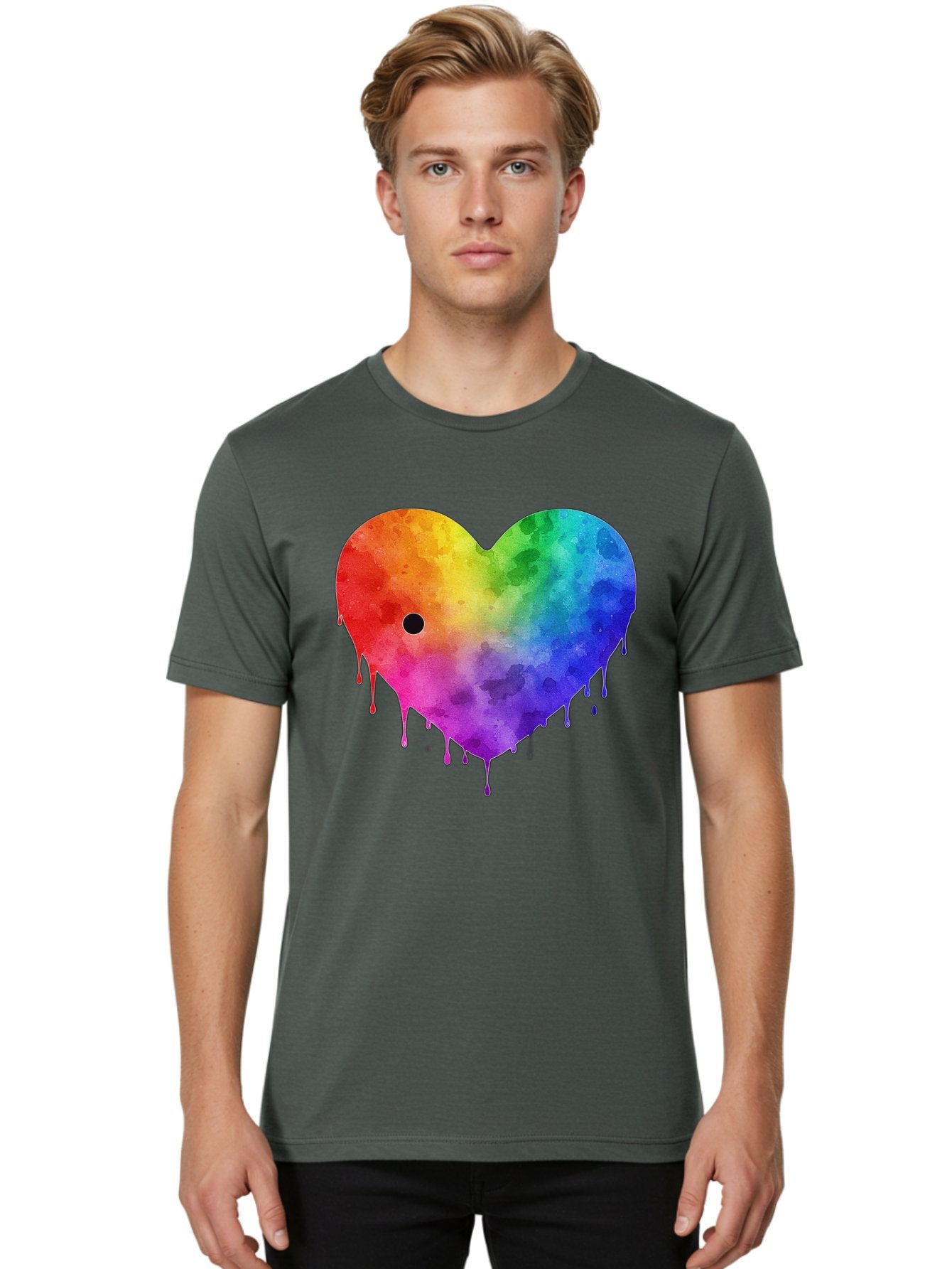 Rainbow-Heart-2 Men'S Graphic Tee, 100% Cotton, Comfortable Casual Summer Wear, Machine Washable, Vintage Camera, Old Camera, Antique Camera, Black Camera, Classic Photography, Photography Equipment, Nostalgic Device, Film Camera, Camera Art Baj732 16