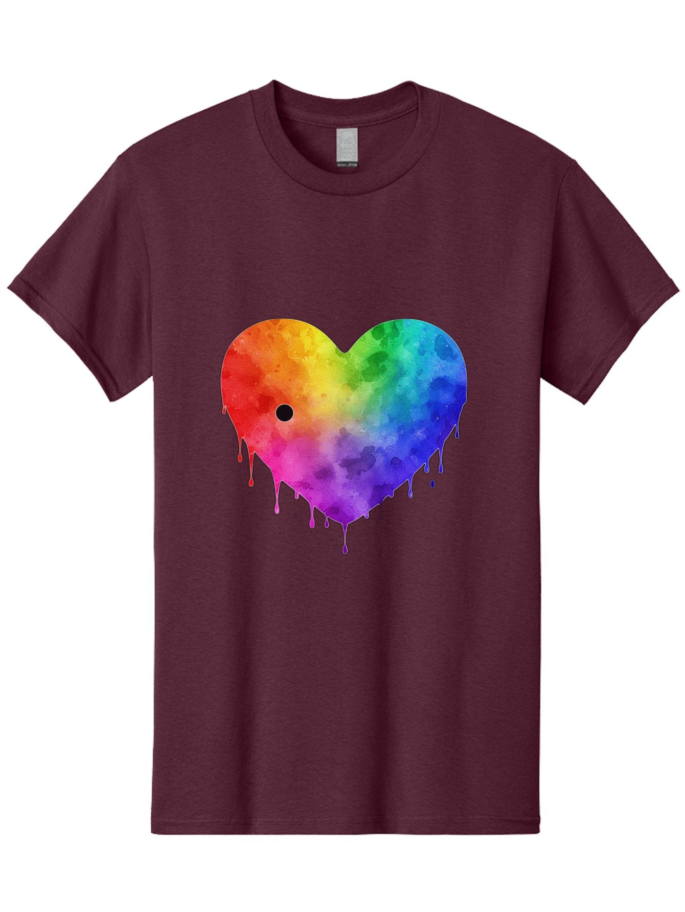 Rainbow-Heart-2 Men'S Graphic Tee, 100% Cotton, Comfortable Casual Summer Wear, Machine Washable, Vintage Camera, Old Camera, Antique Camera, Black Camera, Classic Photography, Photography Equipment, Nostalgic Device, Film Camera, Camera Art Baj732