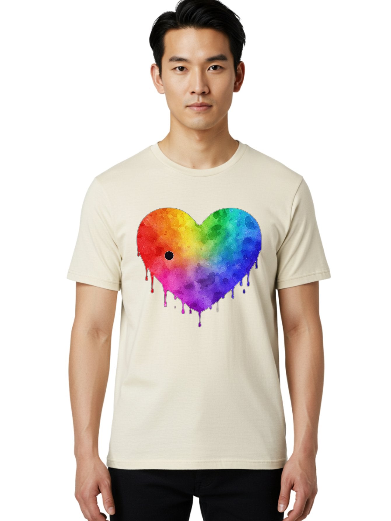 Rainbow-Heart-2 Men'S Graphic Tee, 100% Cotton, Comfortable Casual Summer Wear, Machine Washable, Vintage Camera, Old Camera, Antique Camera, Black Camera, Classic Photography, Photography Equipment, Nostalgic Device, Film Camera, Camera Art Baj732 30