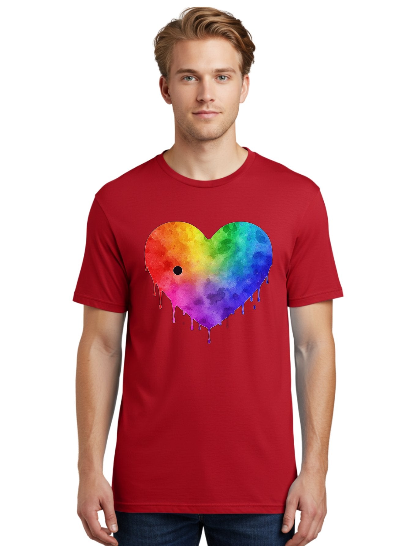 Rainbow-Heart-2 Men'S Graphic Tee, 100% Cotton, Comfortable Casual Summer Wear, Machine Washable, Vintage Camera, Old Camera, Antique Camera, Black Camera, Classic Photography, Photography Equipment, Nostalgic Device, Film Camera, Camera Art Baj732 18