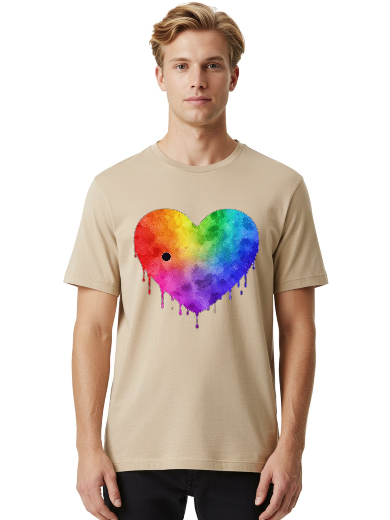Rainbow-Heart-2 Men'S Graphic Tee, 100% Cotton, Comfortable Casual Summer Wear, Machine Washable, Vintage Camera, Old Camera, Antique Camera, Black Camera, Classic Photography, Photography Equipment, Nostalgic Device, Film Camera, Camera Art Baj732 21