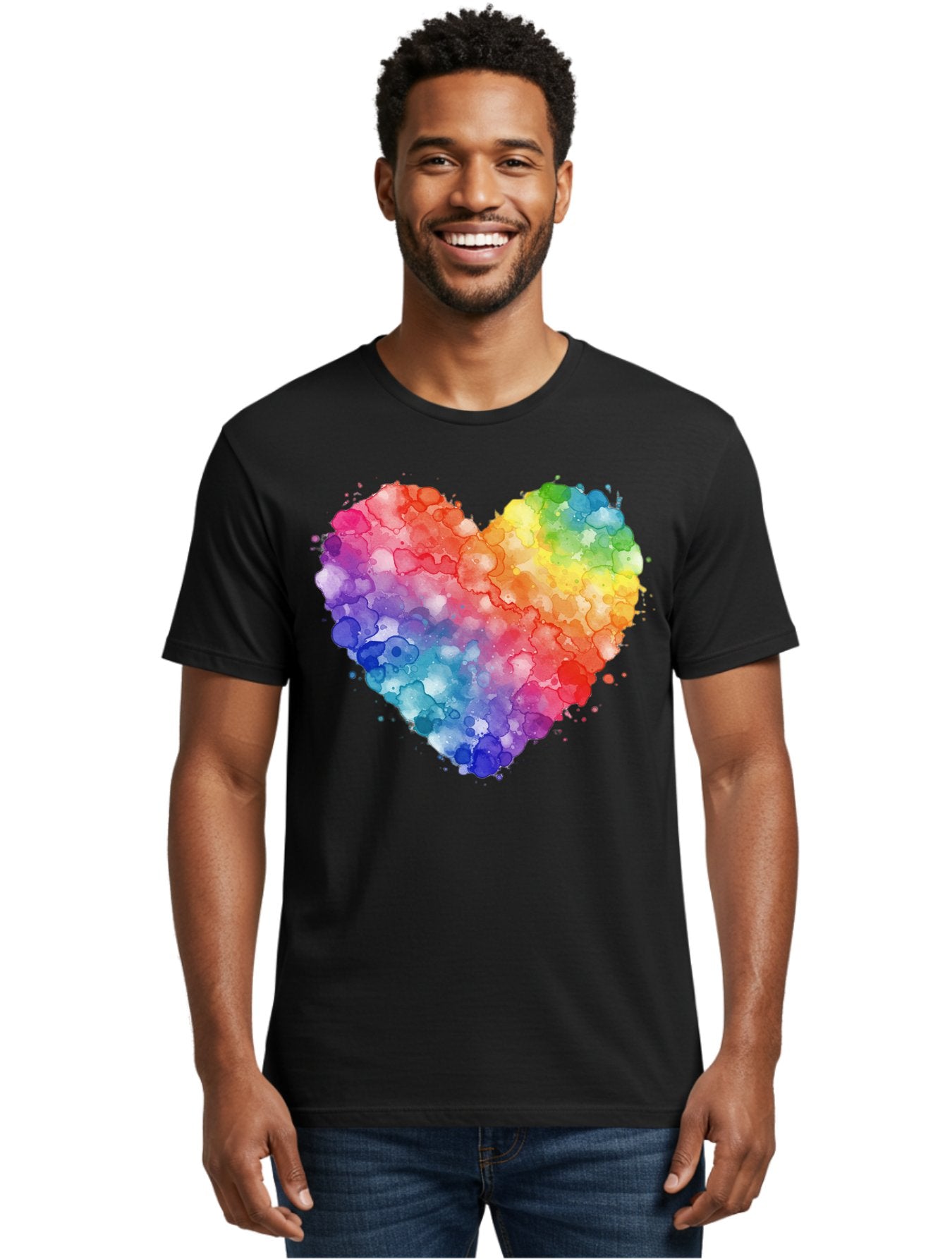 Rainbow-Heart-3 Men'S Graphic Tee, 100% Cotton, Comfortable Casual Summer Wear, Machine Washable, Vintage Camera, Old Camera, Antique Camera, Black Camera, Classic Photography, Photography Equipment, Nostalgic Device, Film Camera, Camera Art Baj733 27