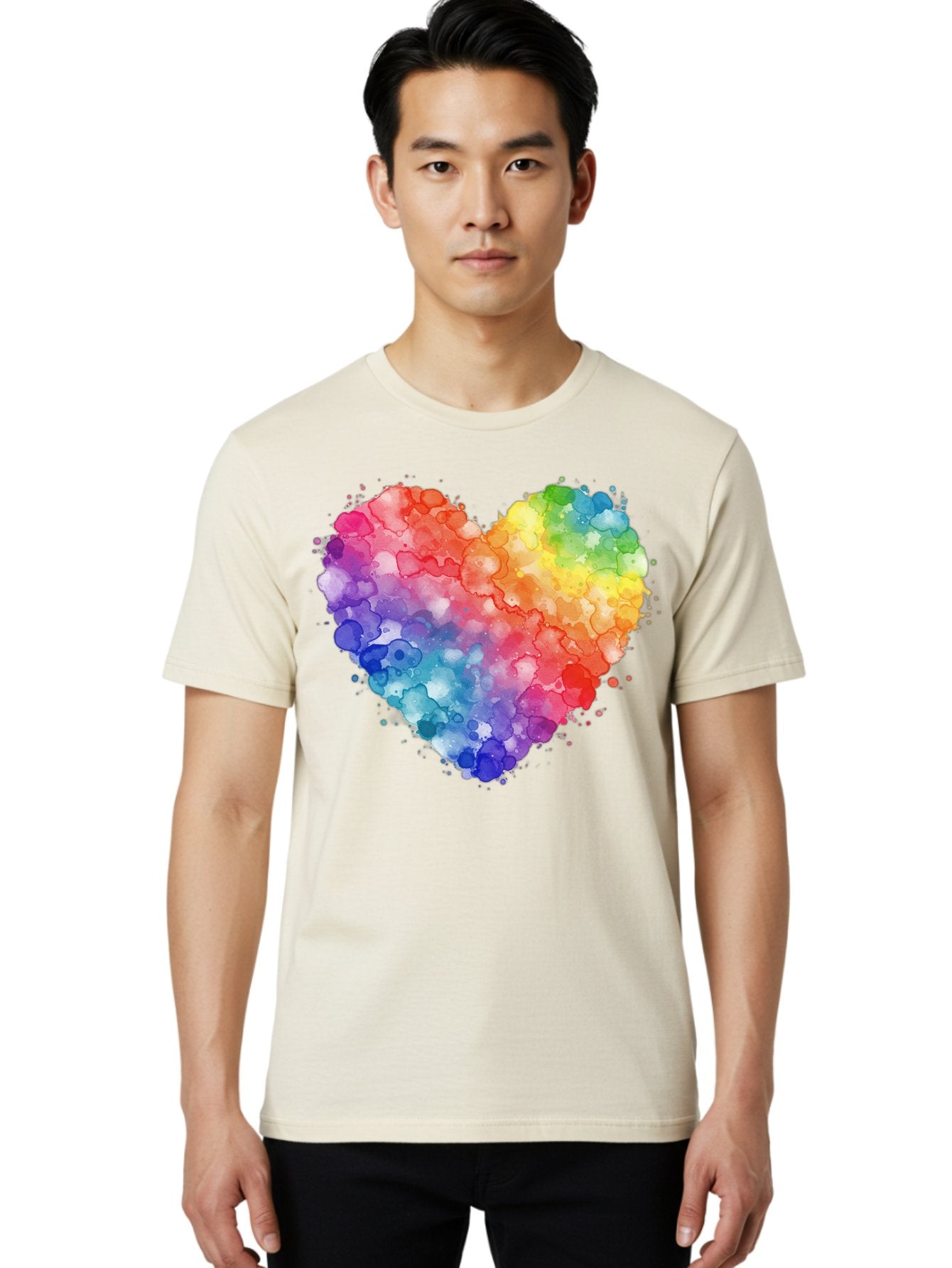 Rainbow-Heart-3 Men'S Graphic Tee, 100% Cotton, Comfortable Casual Summer Wear, Machine Washable, Vintage Camera, Old Camera, Antique Camera, Black Camera, Classic Photography, Photography Equipment, Nostalgic Device, Film Camera, Camera Art Baj733 19