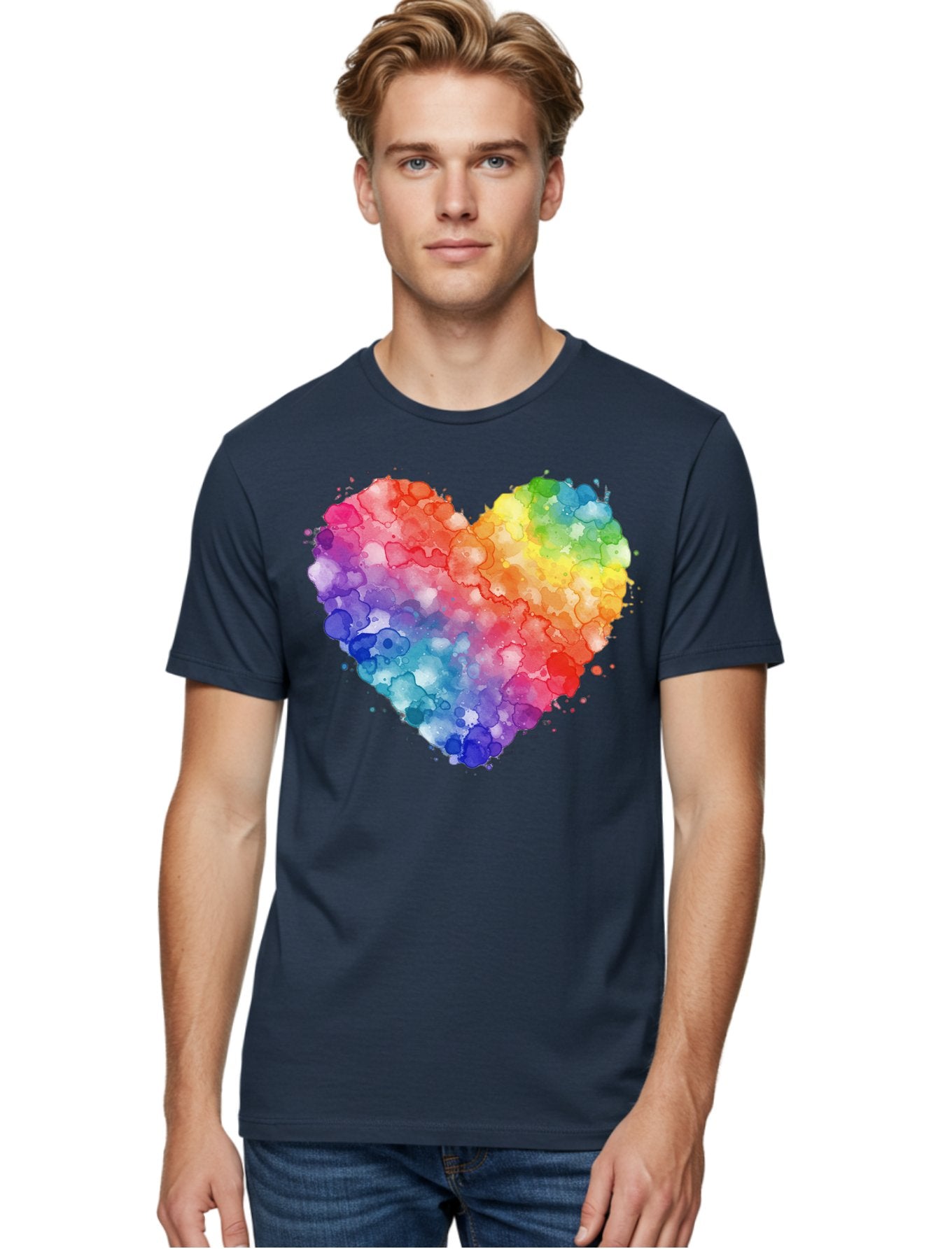Rainbow-Heart-3 Men'S Graphic Tee, 100% Cotton, Comfortable Casual Summer Wear, Machine Washable, Vintage Camera, Old Camera, Antique Camera, Black Camera, Classic Photography, Photography Equipment, Nostalgic Device, Film Camera, Camera Art Baj733 28