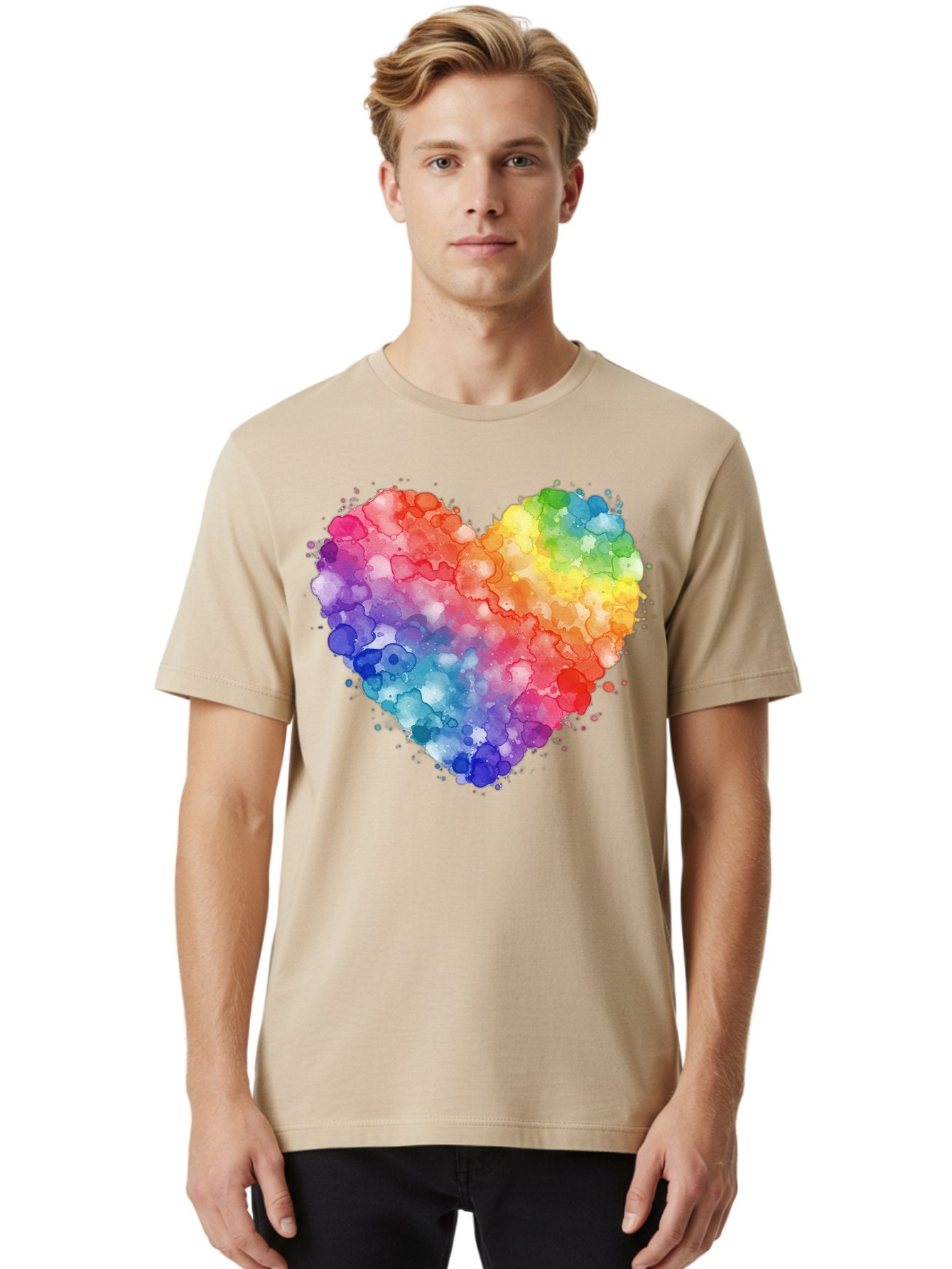 Rainbow-Heart-3 Men'S Graphic Tee, 100% Cotton, Comfortable Casual Summer Wear, Machine Washable, Vintage Camera, Old Camera, Antique Camera, Black Camera, Classic Photography, Photography Equipment, Nostalgic Device, Film Camera, Camera Art Baj733 16