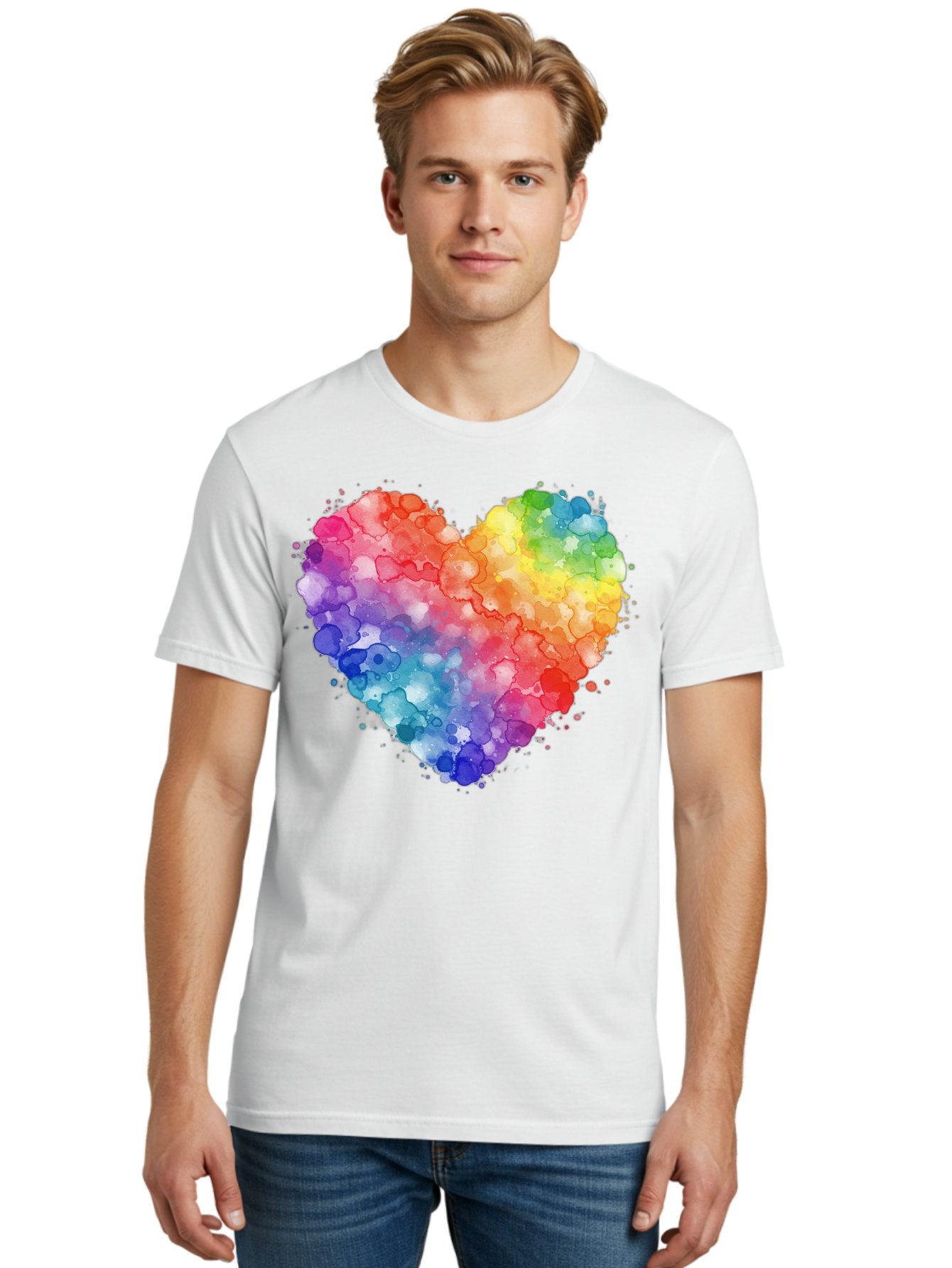 Rainbow-Heart-3 Men'S Graphic Tee, 100% Cotton, Comfortable Casual Summer Wear, Machine Washable, Vintage Camera, Old Camera, Antique Camera, Black Camera, Classic Photography, Photography Equipment, Nostalgic Device, Film Camera, Camera Art Baj733 20
