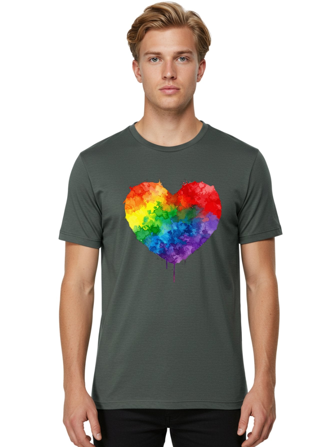 Rainbow-Heart-4 Men'S Graphic Tee, 100% Cotton, Comfortable Casual Summer Wear, Machine Washable, Vintage Camera, Old Camera, Antique Camera, Black Camera, Classic Photography, Photography Equipment, Nostalgic Device, Film Camera, Camera Art Baj734 27