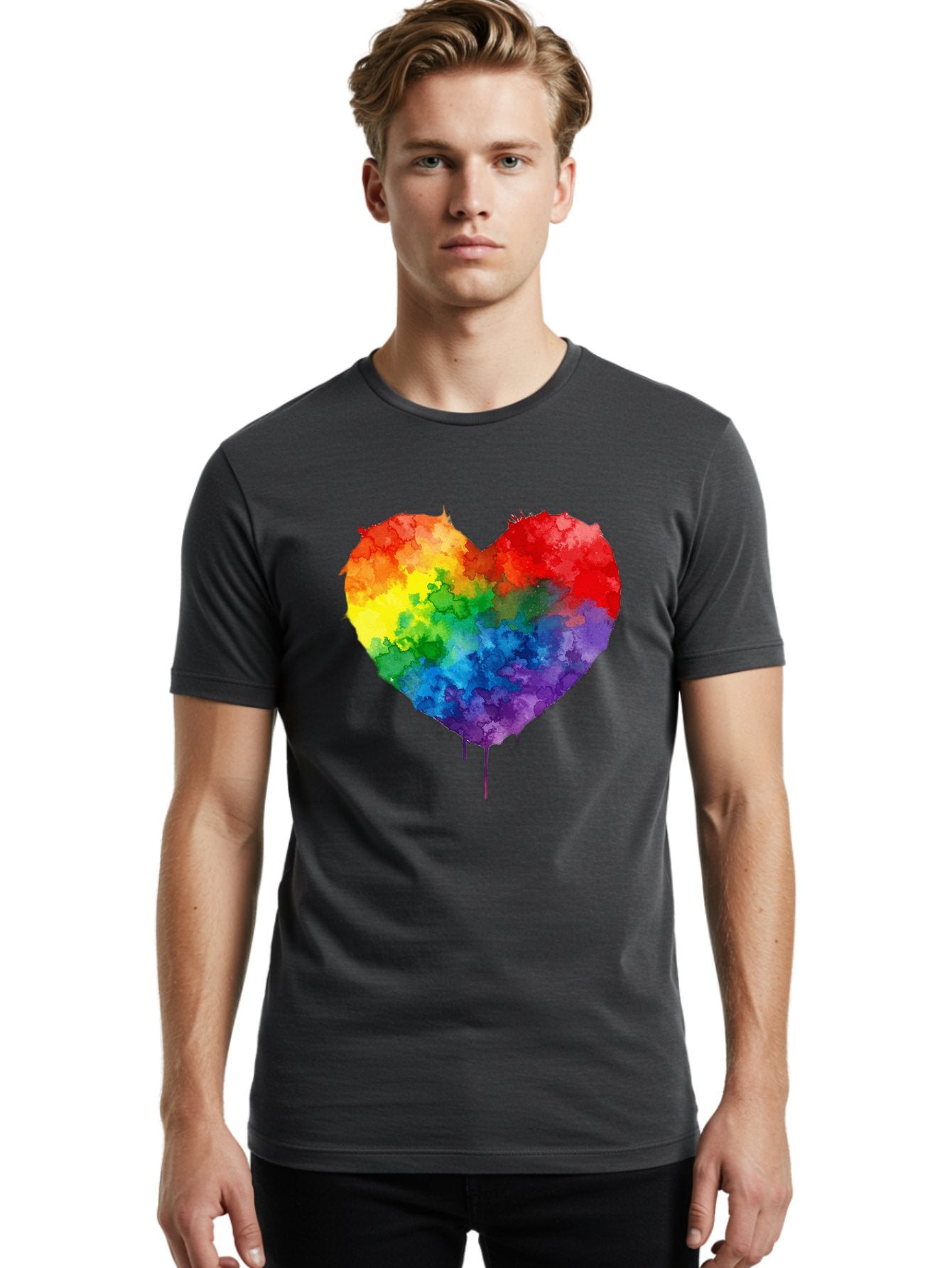 Rainbow-Heart-4 Men'S Graphic Tee, 100% Cotton, Comfortable Casual Summer Wear, Machine Washable, Vintage Camera, Old Camera, Antique Camera, Black Camera, Classic Photography, Photography Equipment, Nostalgic Device, Film Camera, Camera Art Baj734 28