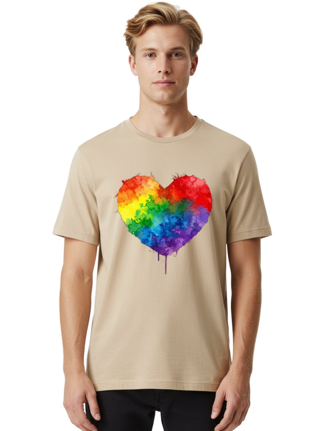 Rainbow-Heart-4 Men'S Graphic Tee, 100% Cotton, Comfortable Casual Summer Wear, Machine Washable, Vintage Camera, Old Camera, Antique Camera, Black Camera, Classic Photography, Photography Equipment, Nostalgic Device, Film Camera, Camera Art Baj734 19
