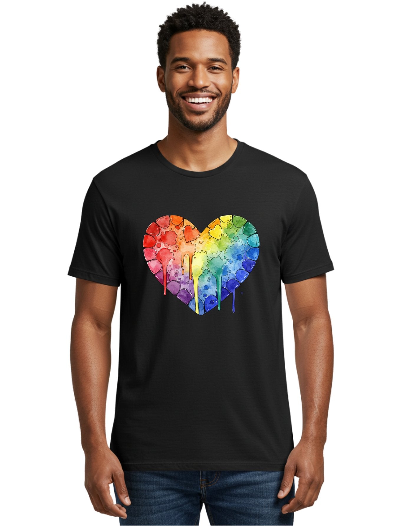 Rainbow-Heart-5 Men'S Graphic Tee, 100% Cotton, Comfortable Casual Summer Wear, Machine Washable, Vintage Camera, Old Camera, Antique Camera, Black Camera, Classic Photography, Photography Equipment, Nostalgic Device, Film Camera, Camera Art Baj735 28