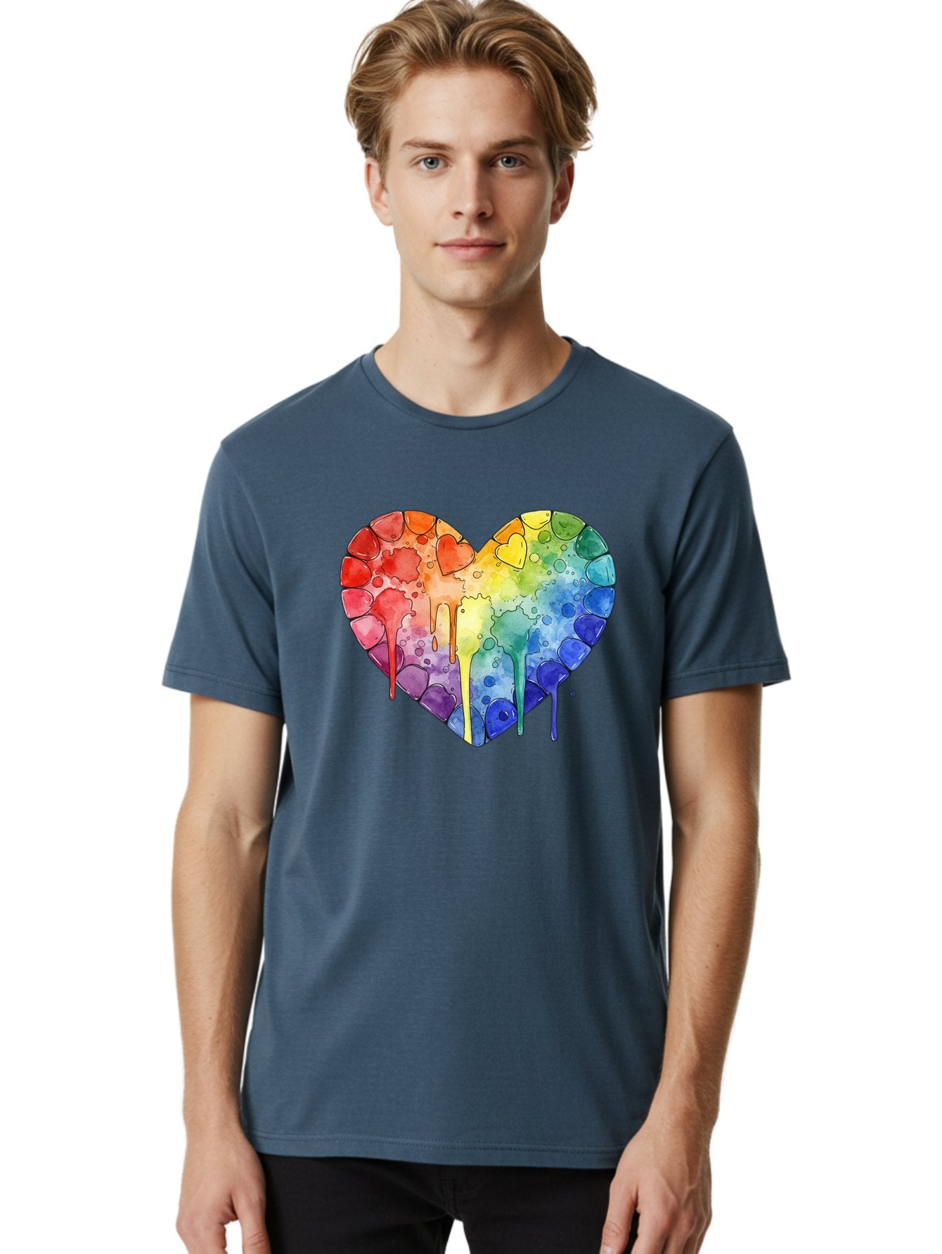 Rainbow-Heart-5 Men'S Graphic Tee, 100% Cotton, Comfortable Casual Summer Wear, Machine Washable, Vintage Camera, Old Camera, Antique Camera, Black Camera, Classic Photography, Photography Equipment, Nostalgic Device, Film Camera, Camera Art Baj735 27