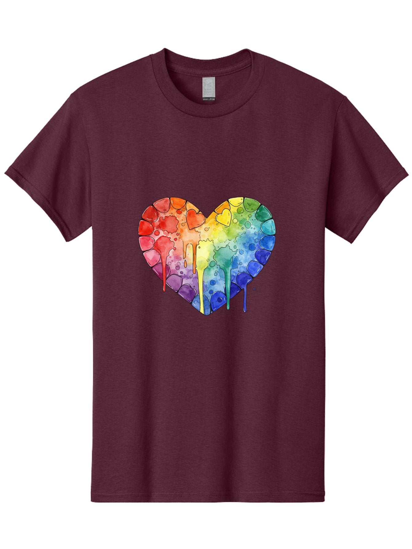 Rainbow-Heart-5 Men'S Graphic Tee, 100% Cotton, Comfortable Casual Summer Wear, Machine Washable, Vintage Camera, Old Camera, Antique Camera, Black Camera, Classic Photography, Photography Equipment, Nostalgic Device, Film Camera, Camera Art Baj735