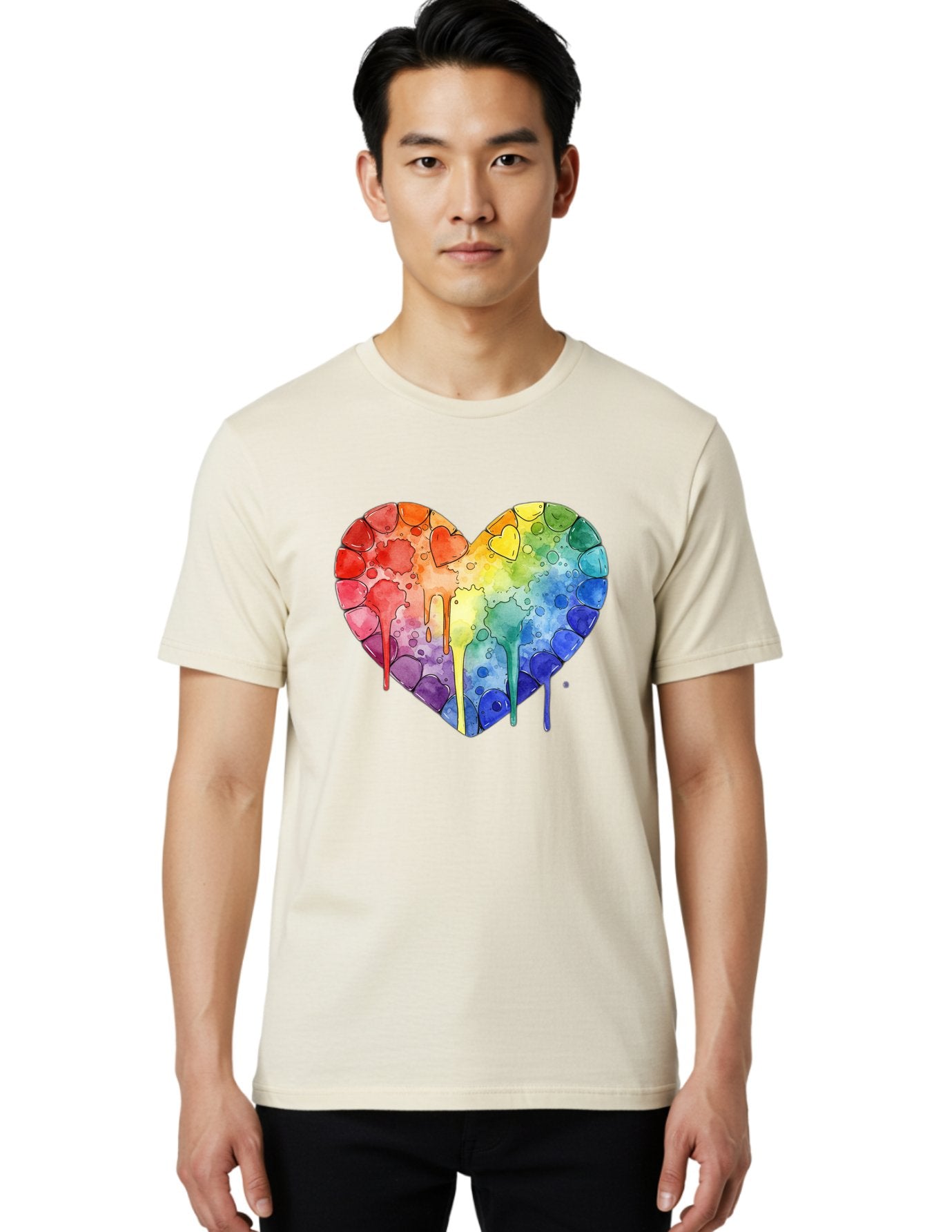 Rainbow-Heart-5 Men'S Graphic Tee, 100% Cotton, Comfortable Casual Summer Wear, Machine Washable, Vintage Camera, Old Camera, Antique Camera, Black Camera, Classic Photography, Photography Equipment, Nostalgic Device, Film Camera, Camera Art Baj735 26