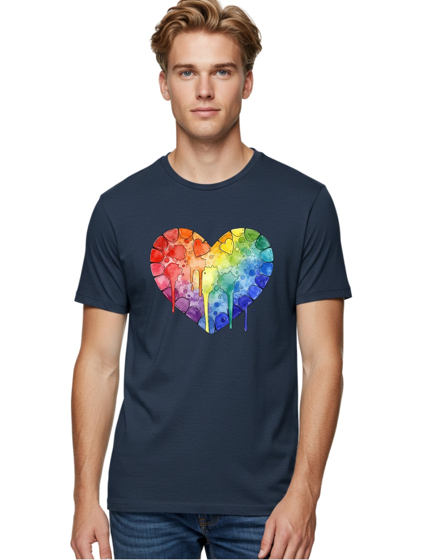 Rainbow-Heart-5 Men'S Graphic Tee, 100% Cotton, Comfortable Casual Summer Wear, Machine Washable, Vintage Camera, Old Camera, Antique Camera, Black Camera, Classic Photography, Photography Equipment, Nostalgic Device, Film Camera, Camera Art Baj735 21