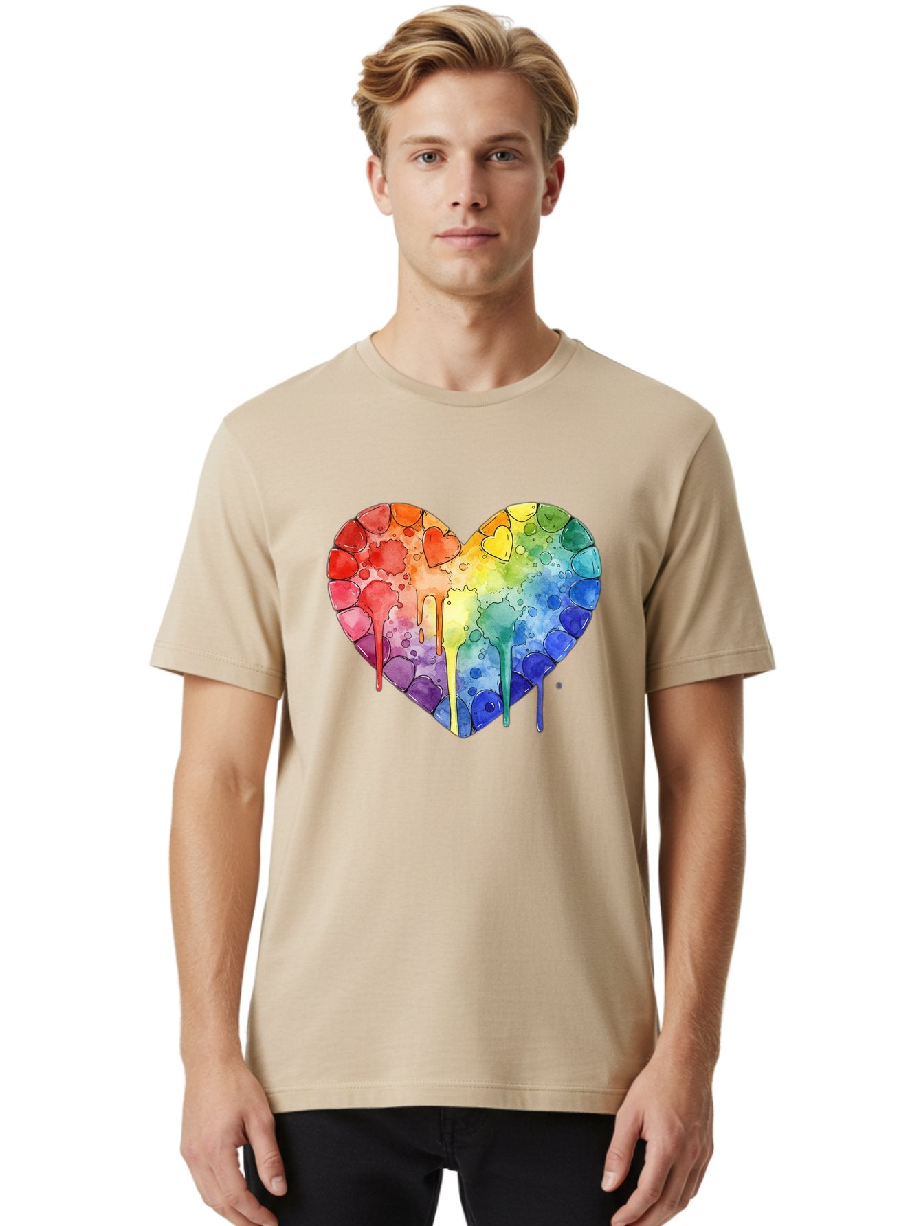 Rainbow-Heart-5 Men'S Graphic Tee, 100% Cotton, Comfortable Casual Summer Wear, Machine Washable, Vintage Camera, Old Camera, Antique Camera, Black Camera, Classic Photography, Photography Equipment, Nostalgic Device, Film Camera, Camera Art Baj735 23