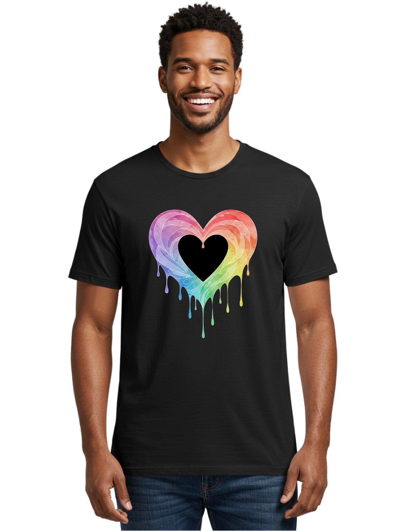Rainbow-Heart-6 Men'S Graphic Tee, 100% Cotton, Comfortable Casual Summer Wear, Machine Washable, Vintage Camera, Old Camera, Antique Camera, Black Camera, Classic Photography, Photography Equipment, Nostalgic Device, Film Camera, Camera Art Baj736 25