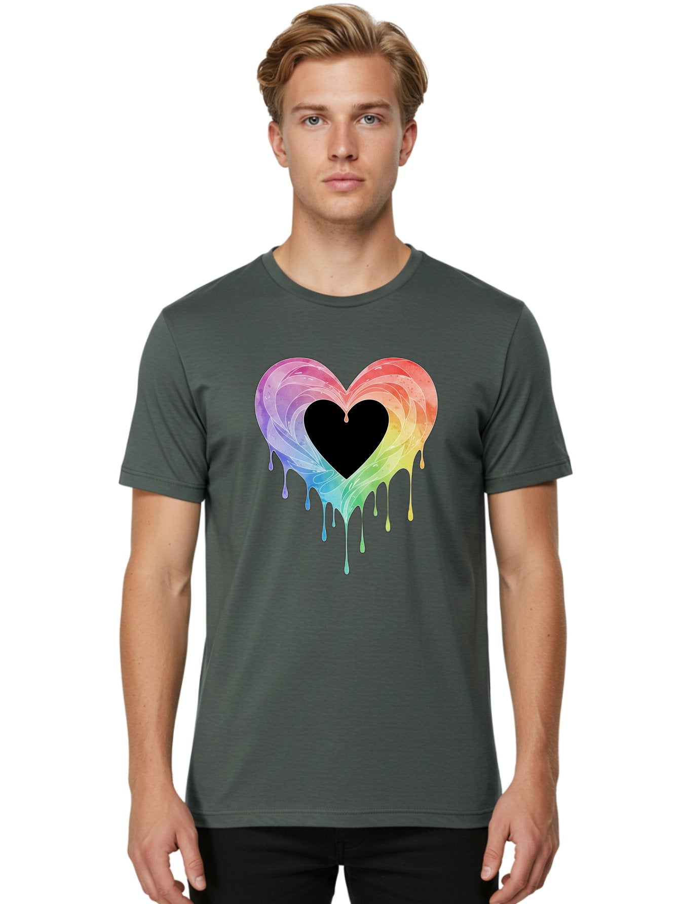 Rainbow-Heart-6 Men'S Graphic Tee, 100% Cotton, Comfortable Casual Summer Wear, Machine Washable, Vintage Camera, Old Camera, Antique Camera, Black Camera, Classic Photography, Photography Equipment, Nostalgic Device, Film Camera, Camera Art Baj736 28