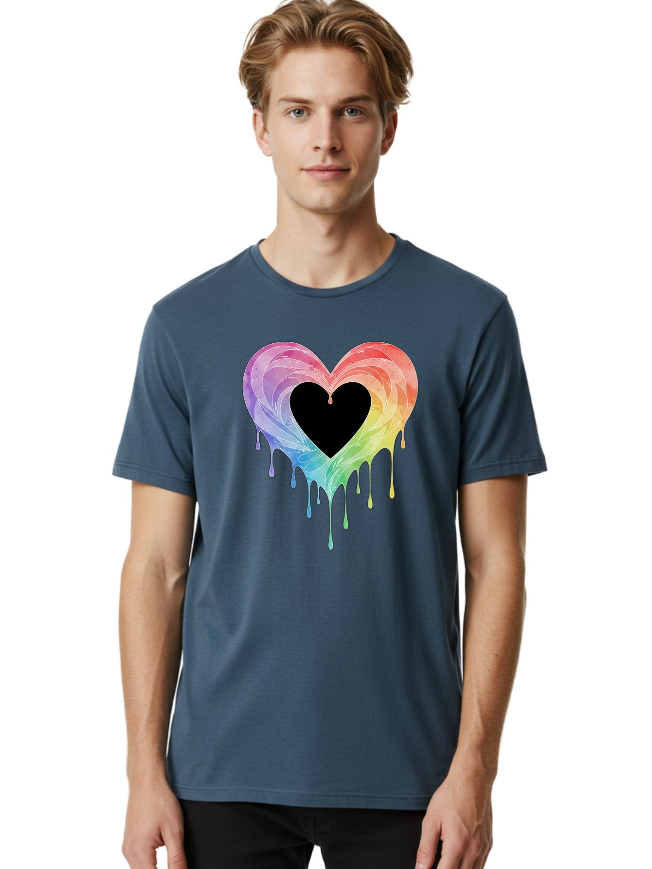 Rainbow-Heart-6 Men'S Graphic Tee, 100% Cotton, Comfortable Casual Summer Wear, Machine Washable, Vintage Camera, Old Camera, Antique Camera, Black Camera, Classic Photography, Photography Equipment, Nostalgic Device, Film Camera, Camera Art Baj736 24
