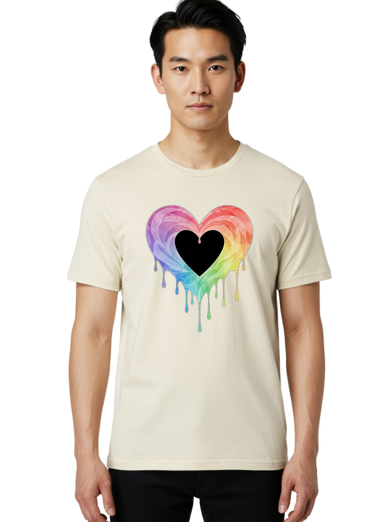 Rainbow-Heart-6 Men'S Graphic Tee, 100% Cotton, Comfortable Casual Summer Wear, Machine Washable, Vintage Camera, Old Camera, Antique Camera, Black Camera, Classic Photography, Photography Equipment, Nostalgic Device, Film Camera, Camera Art Baj736 26