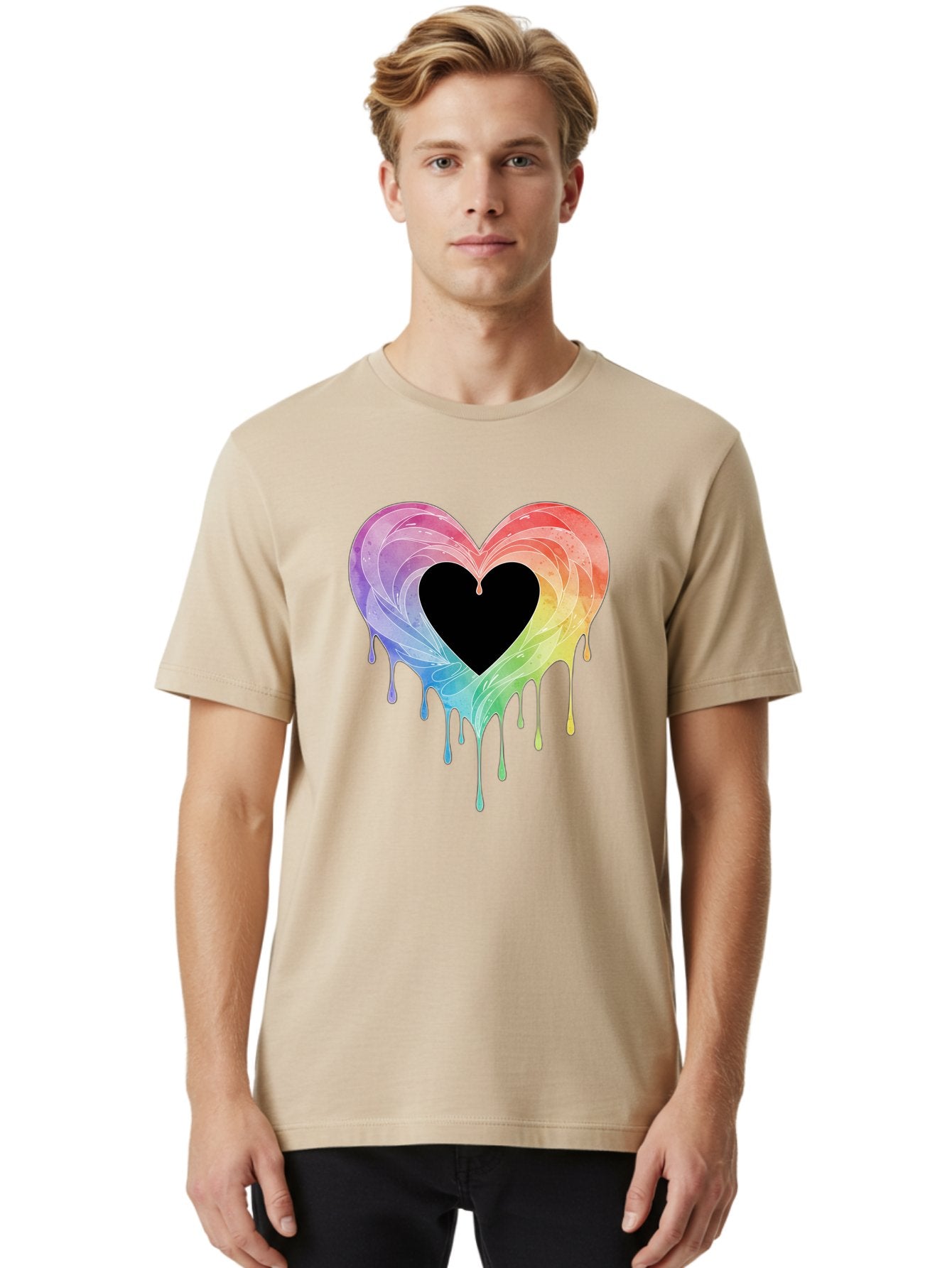 Rainbow-Heart-6 Men'S Graphic Tee, 100% Cotton, Comfortable Casual Summer Wear, Machine Washable, Vintage Camera, Old Camera, Antique Camera, Black Camera, Classic Photography, Photography Equipment, Nostalgic Device, Film Camera, Camera Art Baj736 17