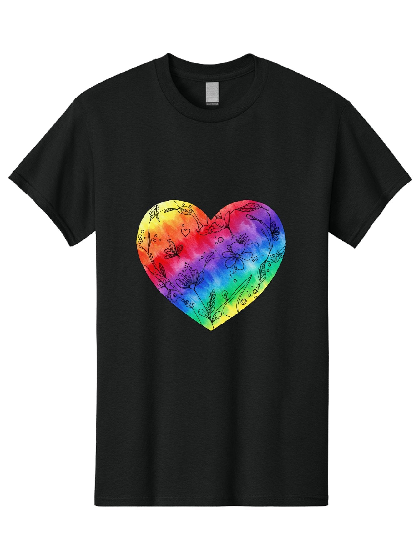 Rainbow-Heart-7 Men'S Graphic Tee, 100% Cotton, Comfortable Casual Summer Wear, Machine Washable, Vintage Camera, Old Camera, Antique Camera, Black Camera, Classic Photography, Photography Equipment, Nostalgic Device, Film Camera, Camera Art Baj737 7
