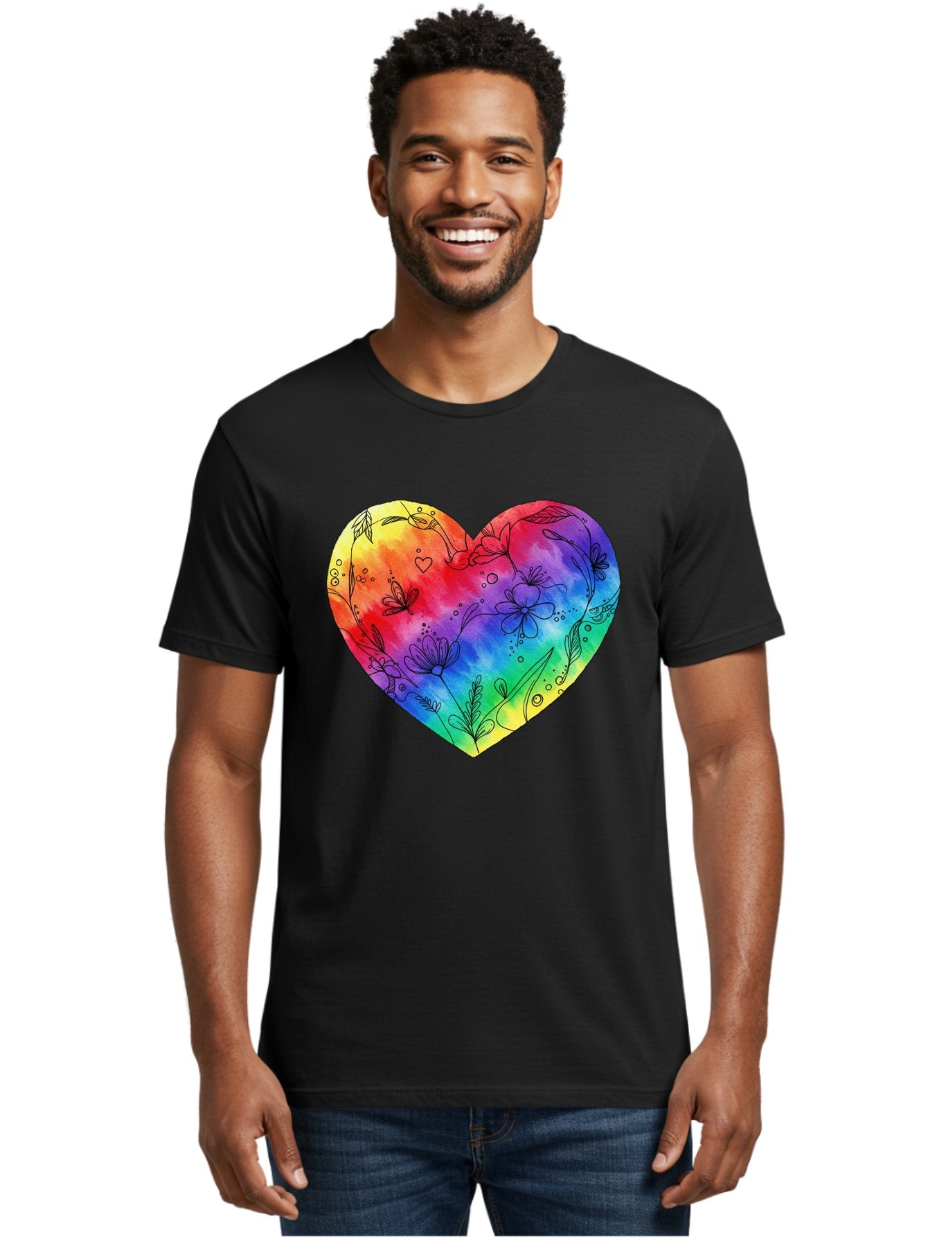 Rainbow-Heart-7 Men'S Graphic Tee, 100% Cotton, Comfortable Casual Summer Wear, Machine Washable, Vintage Camera, Old Camera, Antique Camera, Black Camera, Classic Photography, Photography Equipment, Nostalgic Device, Film Camera, Camera Art Baj737 16
