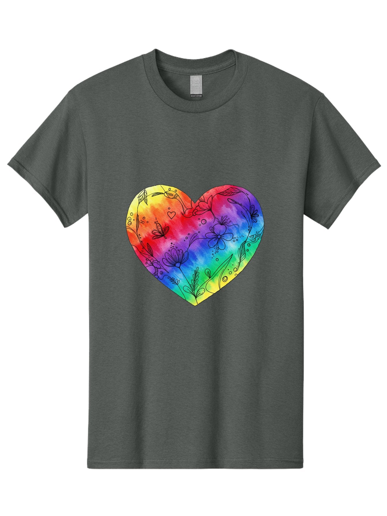 Rainbow-Heart-7 Men'S Graphic Tee, 100% Cotton, Comfortable Casual Summer Wear, Machine Washable, Vintage Camera, Old Camera, Antique Camera, Black Camera, Classic Photography, Photography Equipment, Nostalgic Device, Film Camera, Camera Art Baj737