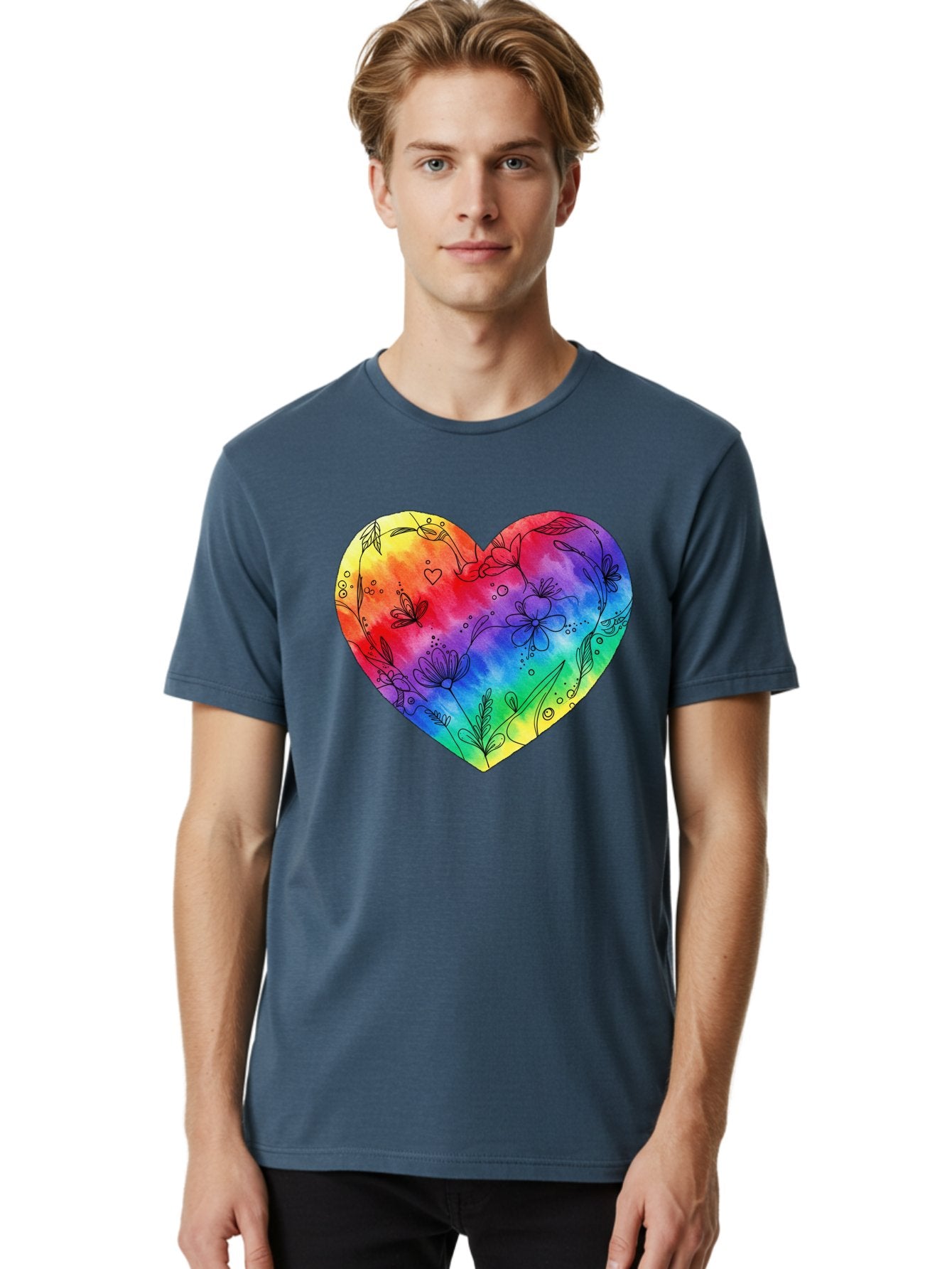 Rainbow-Heart-7 Men'S Graphic Tee, 100% Cotton, Comfortable Casual Summer Wear, Machine Washable, Vintage Camera, Old Camera, Antique Camera, Black Camera, Classic Photography, Photography Equipment, Nostalgic Device, Film Camera, Camera Art Baj737 18