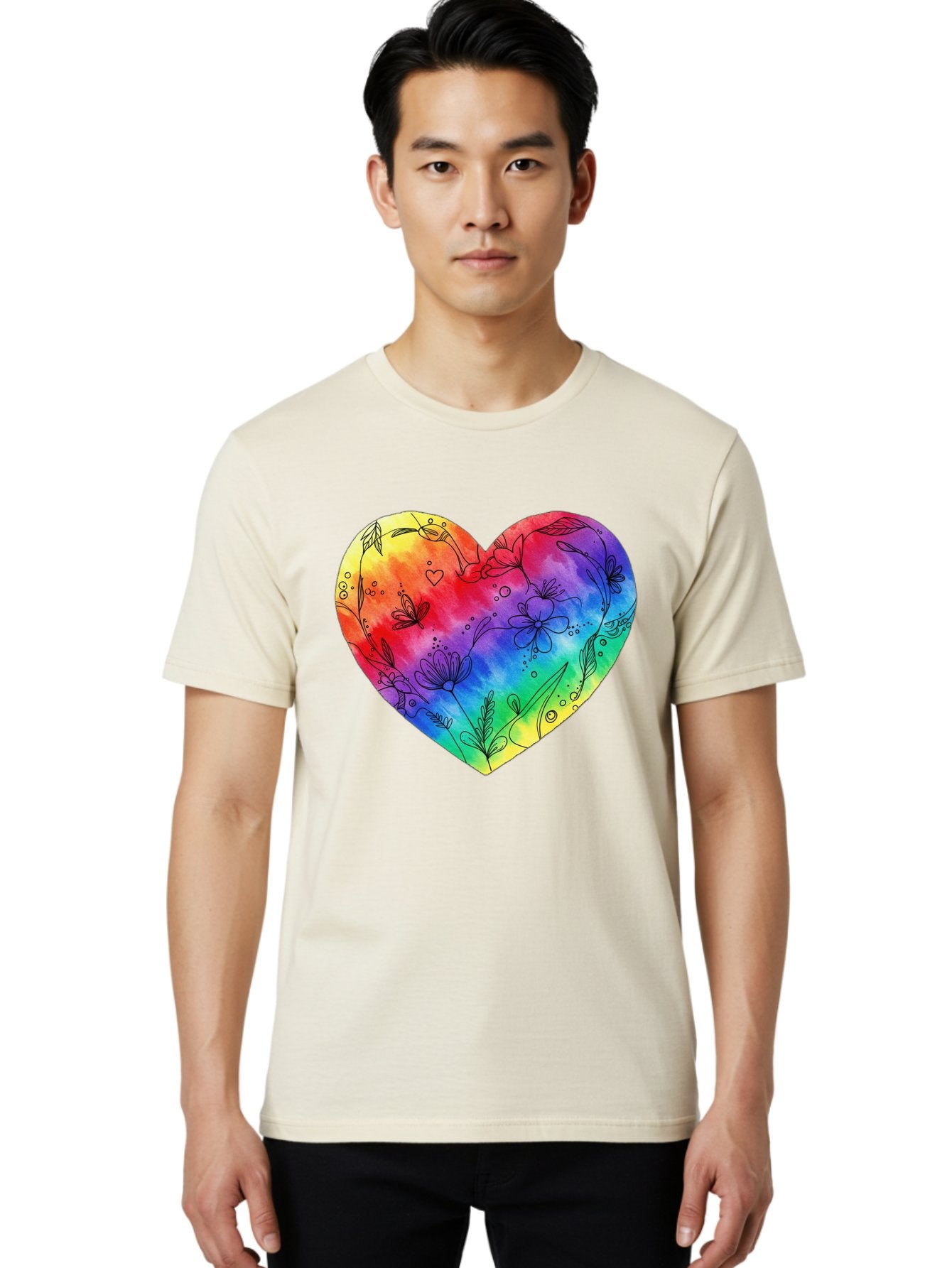 Rainbow-Heart-7 Men'S Graphic Tee, 100% Cotton, Comfortable Casual Summer Wear, Machine Washable, Vintage Camera, Old Camera, Antique Camera, Black Camera, Classic Photography, Photography Equipment, Nostalgic Device, Film Camera, Camera Art Baj737 22