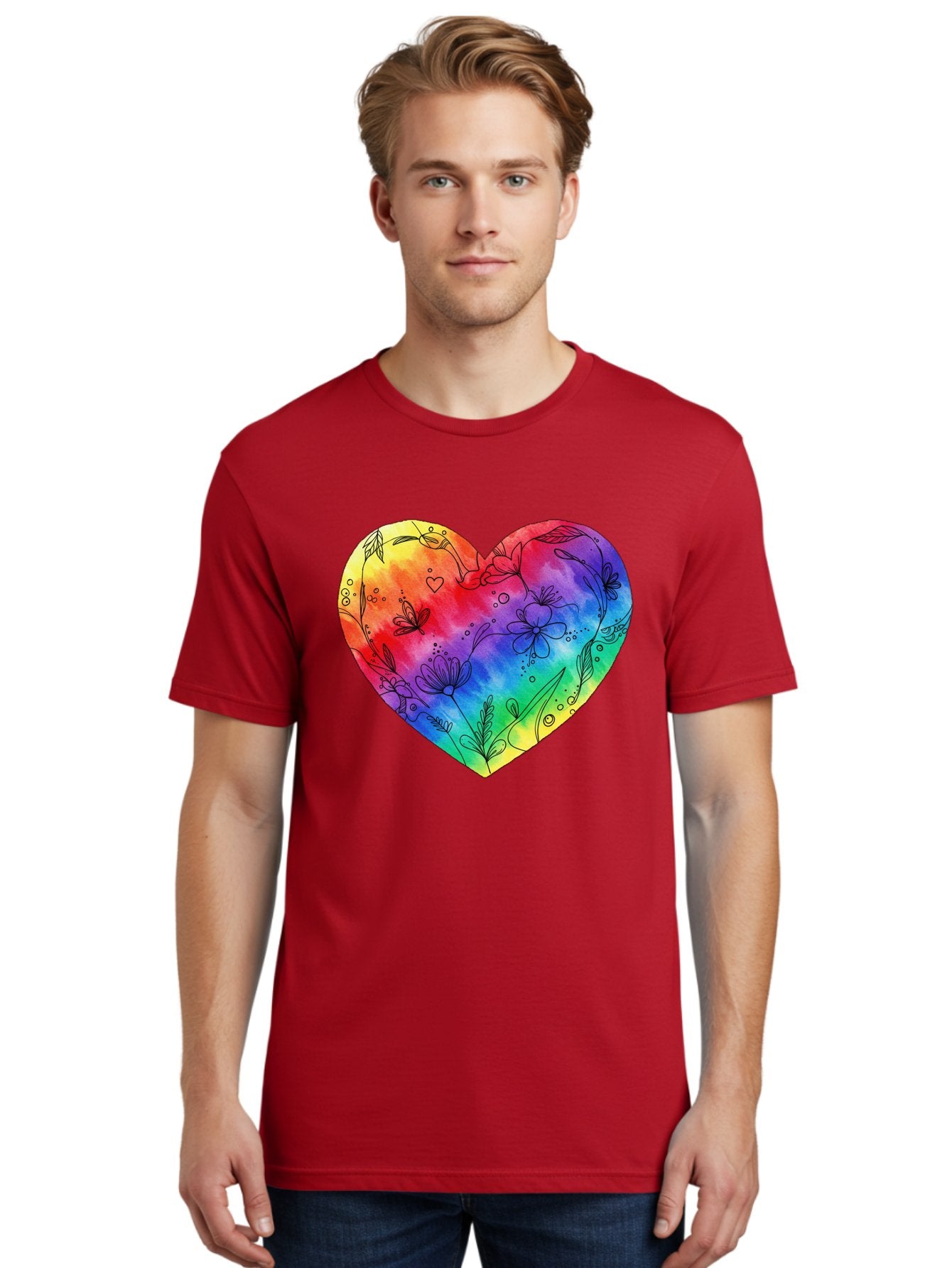 Rainbow-Heart-7 Men'S Graphic Tee, 100% Cotton, Comfortable Casual Summer Wear, Machine Washable, Vintage Camera, Old Camera, Antique Camera, Black Camera, Classic Photography, Photography Equipment, Nostalgic Device, Film Camera, Camera Art Baj737 30