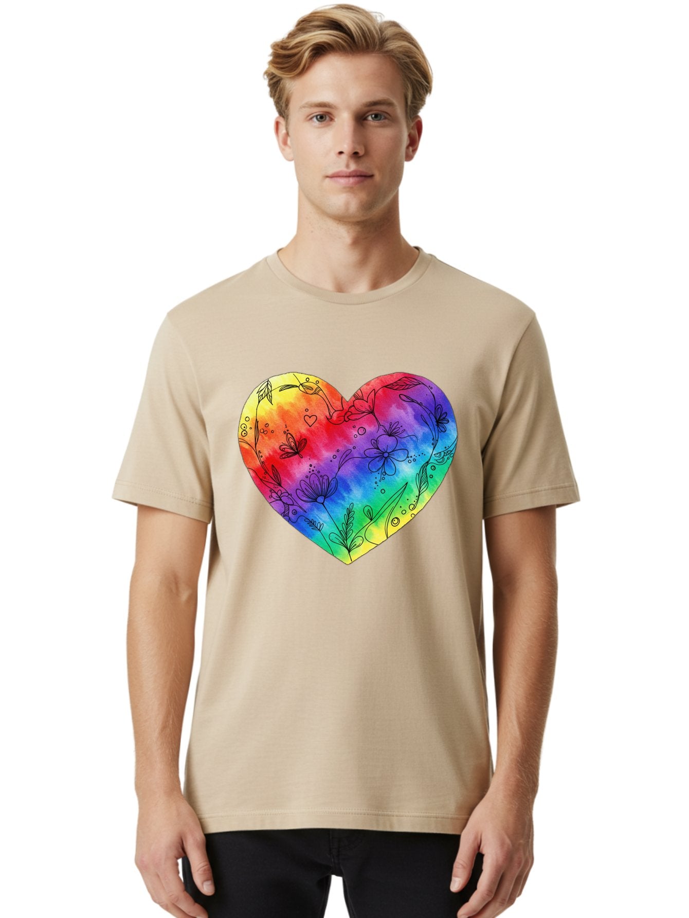 Rainbow-Heart-7 Men'S Graphic Tee, 100% Cotton, Comfortable Casual Summer Wear, Machine Washable, Vintage Camera, Old Camera, Antique Camera, Black Camera, Classic Photography, Photography Equipment, Nostalgic Device, Film Camera, Camera Art Baj737 23