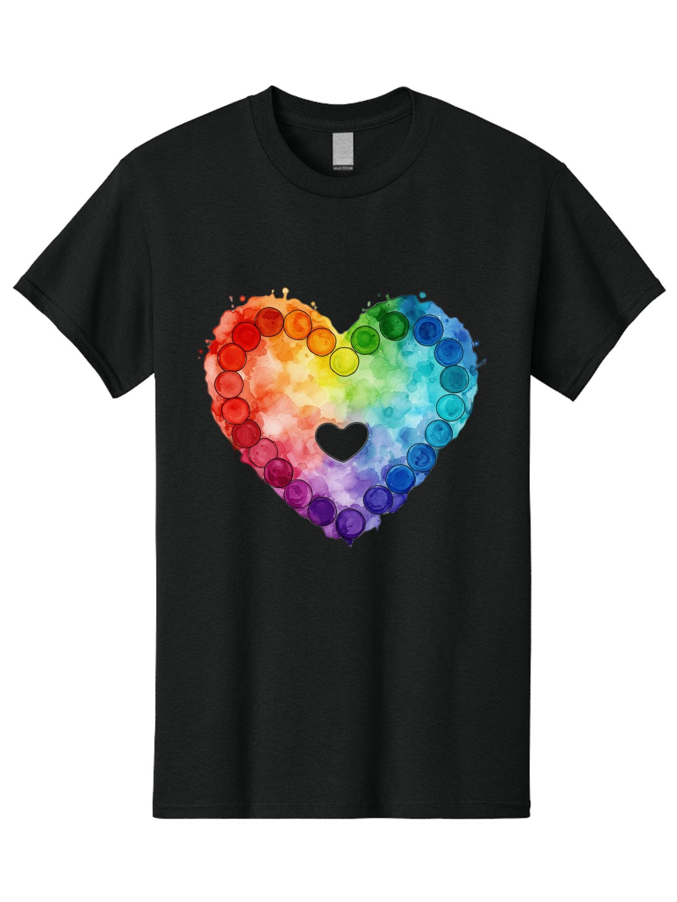 Rainbow-Heart-8 Men'S Graphic Tee, 100% Cotton, Comfortable Casual Summer Wear, Machine Washable, Vintage Camera, Old Camera, Antique Camera, Black Camera, Classic Photography, Photography Equipment, Nostalgic Device, Film Camera, Camera Art Baj738 8