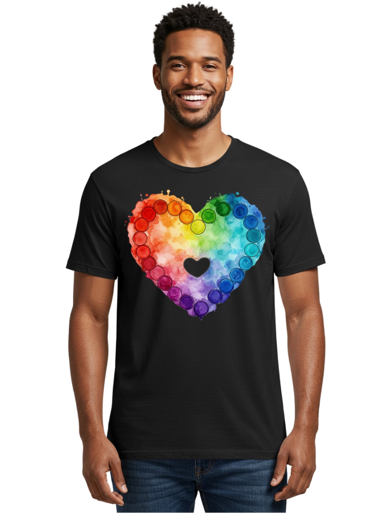 Rainbow-Heart-8 Men'S Graphic Tee, 100% Cotton, Comfortable Casual Summer Wear, Machine Washable, Vintage Camera, Old Camera, Antique Camera, Black Camera, Classic Photography, Photography Equipment, Nostalgic Device, Film Camera, Camera Art Baj738 25