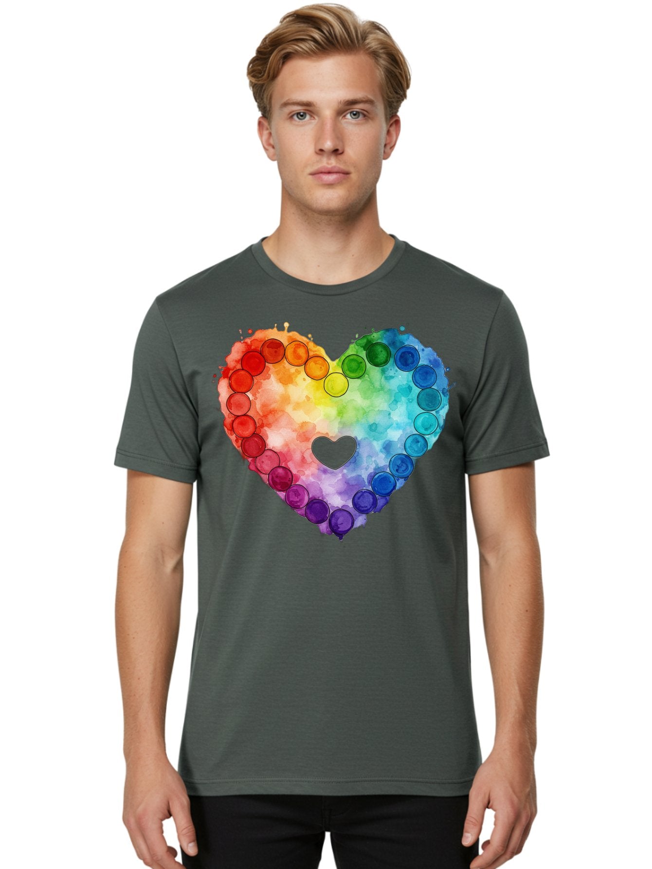 Rainbow-Heart-8 Men'S Graphic Tee, 100% Cotton, Comfortable Casual Summer Wear, Machine Washable, Vintage Camera, Old Camera, Antique Camera, Black Camera, Classic Photography, Photography Equipment, Nostalgic Device, Film Camera, Camera Art Baj738 17