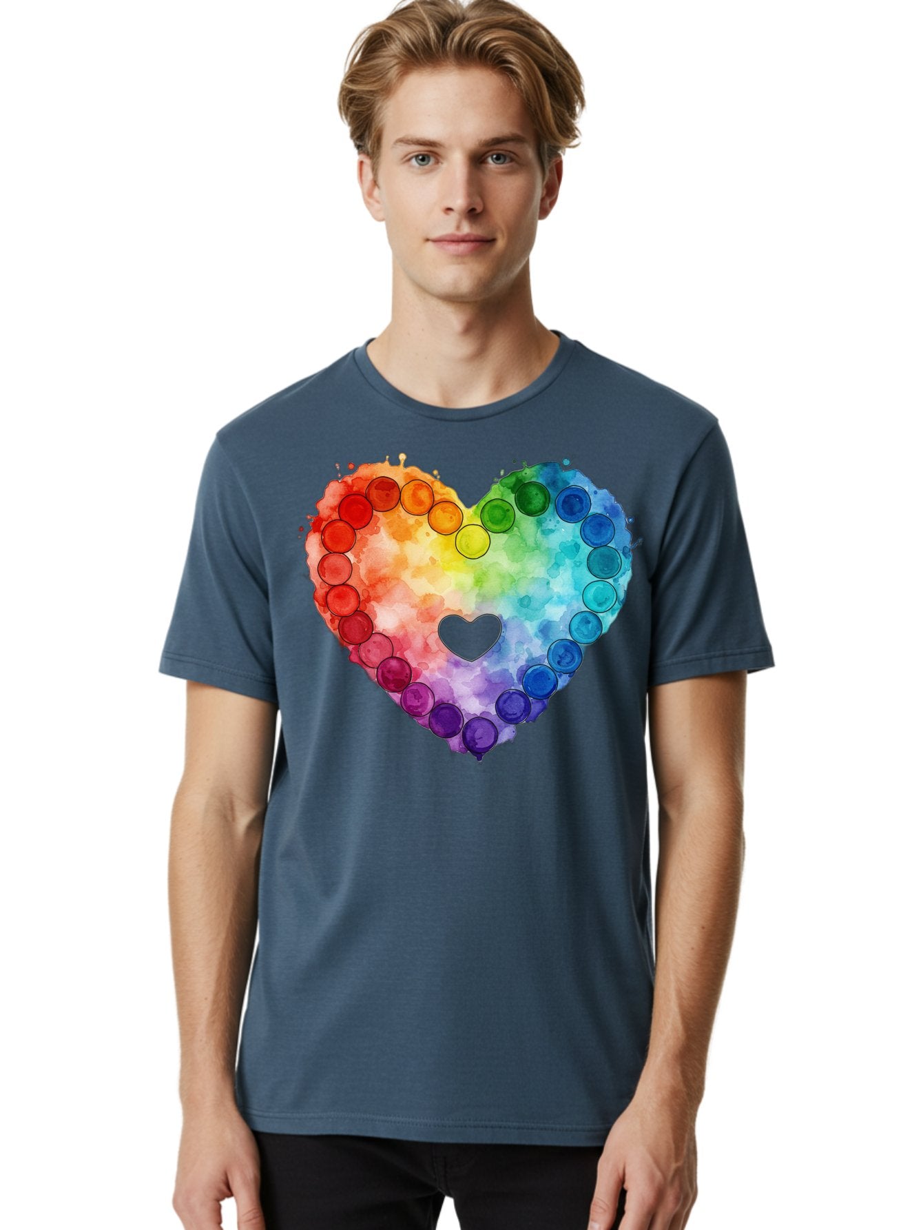 Rainbow-Heart-8 Men'S Graphic Tee, 100% Cotton, Comfortable Casual Summer Wear, Machine Washable, Vintage Camera, Old Camera, Antique Camera, Black Camera, Classic Photography, Photography Equipment, Nostalgic Device, Film Camera, Camera Art Baj738 29