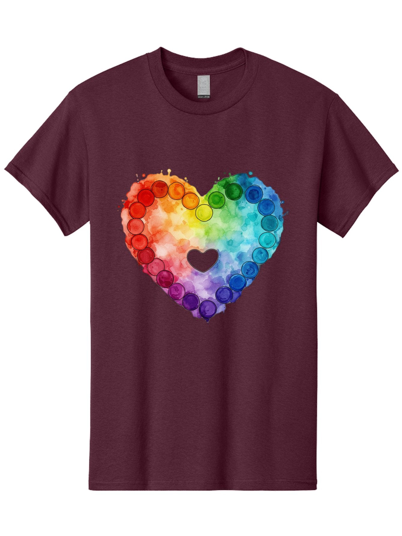 Rainbow-Heart-8 Men'S Graphic Tee, 100% Cotton, Comfortable Casual Summer Wear, Machine Washable, Vintage Camera, Old Camera, Antique Camera, Black Camera, Classic Photography, Photography Equipment, Nostalgic Device, Film Camera, Camera Art Baj738