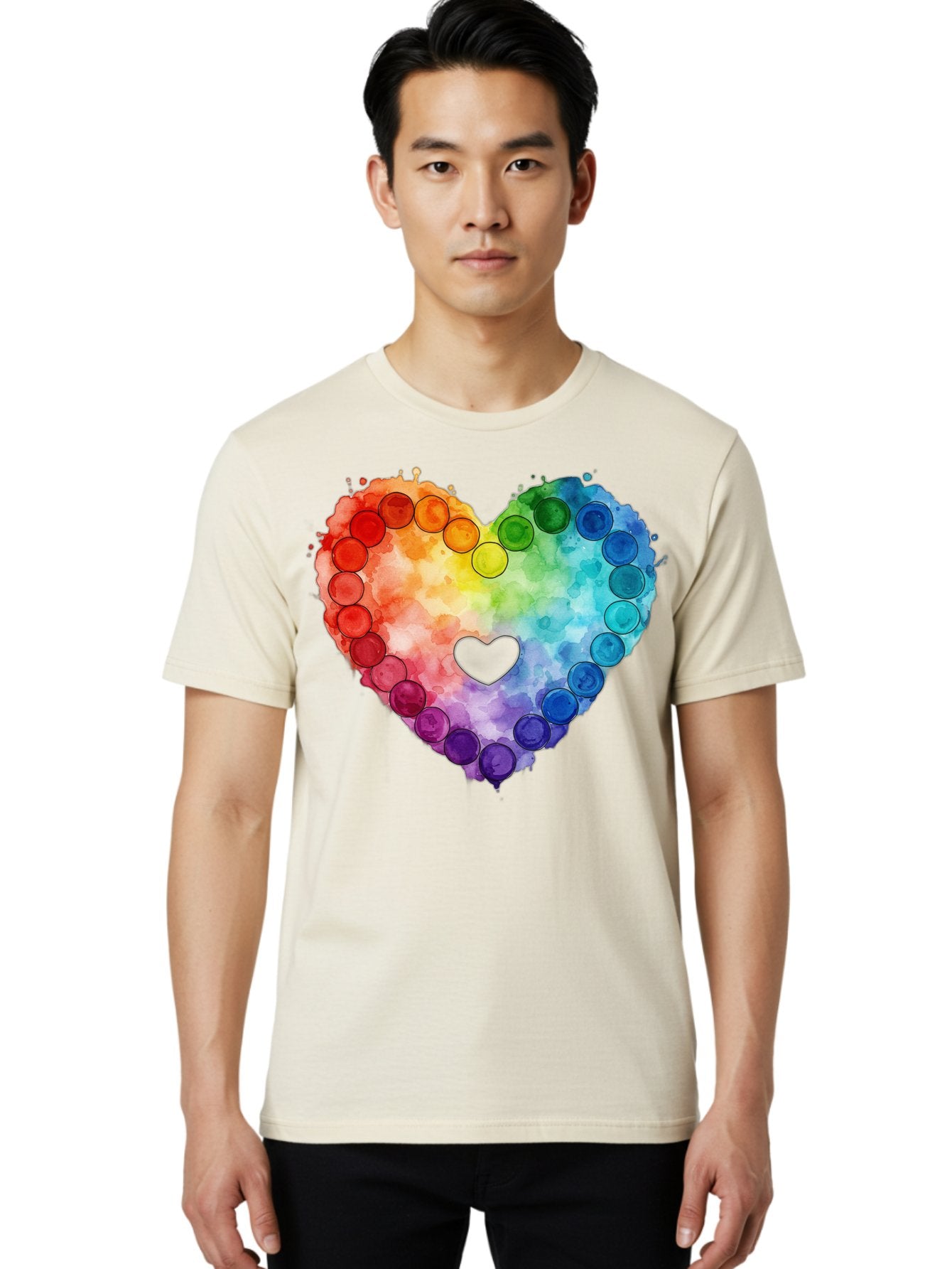 Rainbow-Heart-8 Men'S Graphic Tee, 100% Cotton, Comfortable Casual Summer Wear, Machine Washable, Vintage Camera, Old Camera, Antique Camera, Black Camera, Classic Photography, Photography Equipment, Nostalgic Device, Film Camera, Camera Art Baj738 22