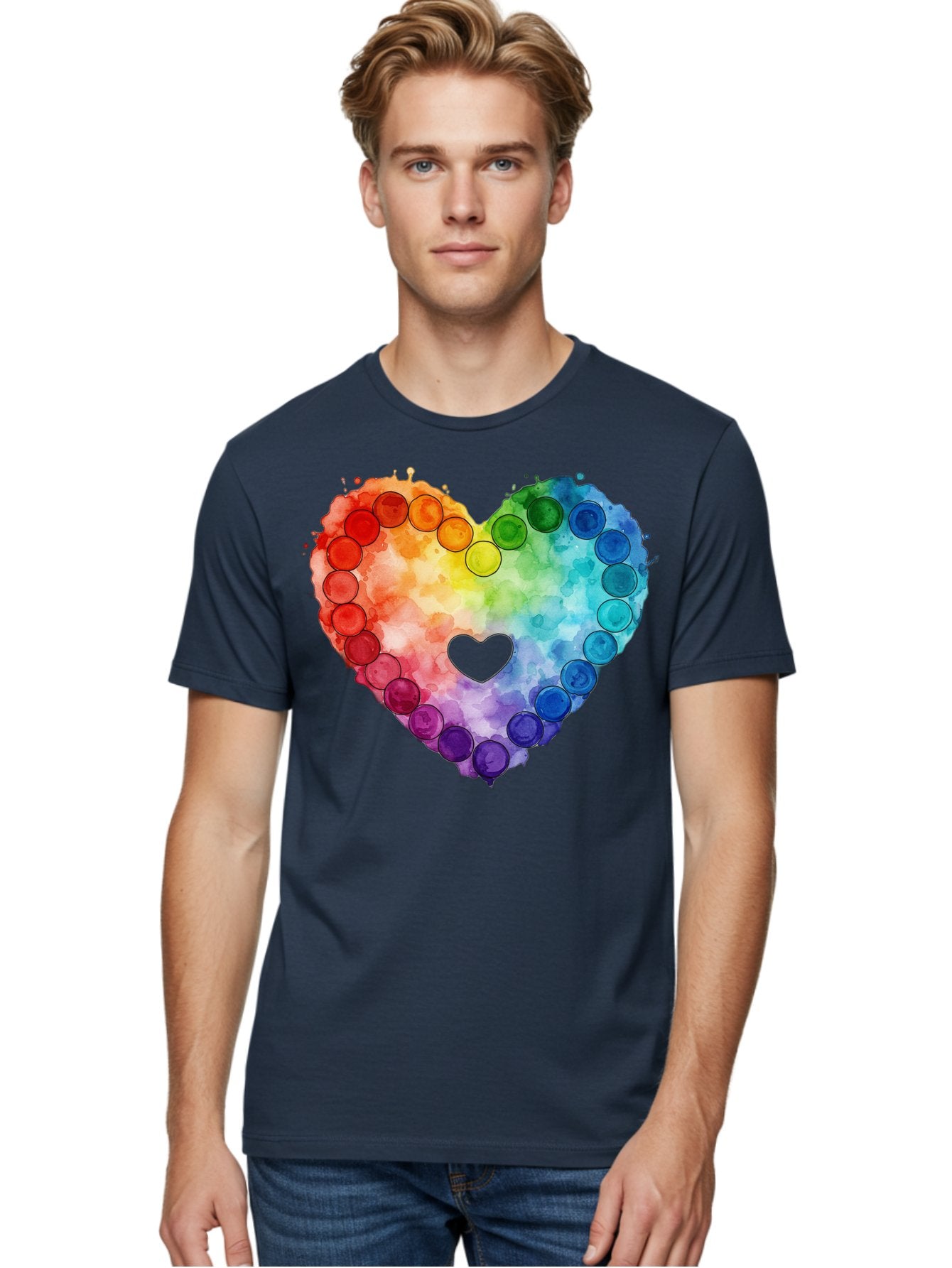 Rainbow-Heart-8 Men'S Graphic Tee, 100% Cotton, Comfortable Casual Summer Wear, Machine Washable, Vintage Camera, Old Camera, Antique Camera, Black Camera, Classic Photography, Photography Equipment, Nostalgic Device, Film Camera, Camera Art Baj738 20