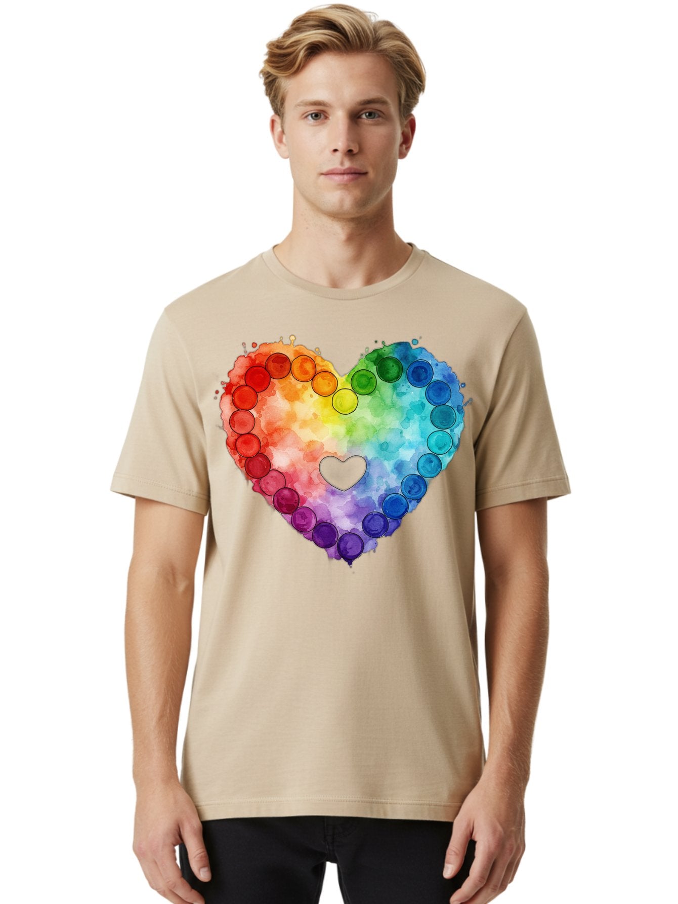 Rainbow-Heart-8 Men'S Graphic Tee, 100% Cotton, Comfortable Casual Summer Wear, Machine Washable, Vintage Camera, Old Camera, Antique Camera, Black Camera, Classic Photography, Photography Equipment, Nostalgic Device, Film Camera, Camera Art Baj738 21