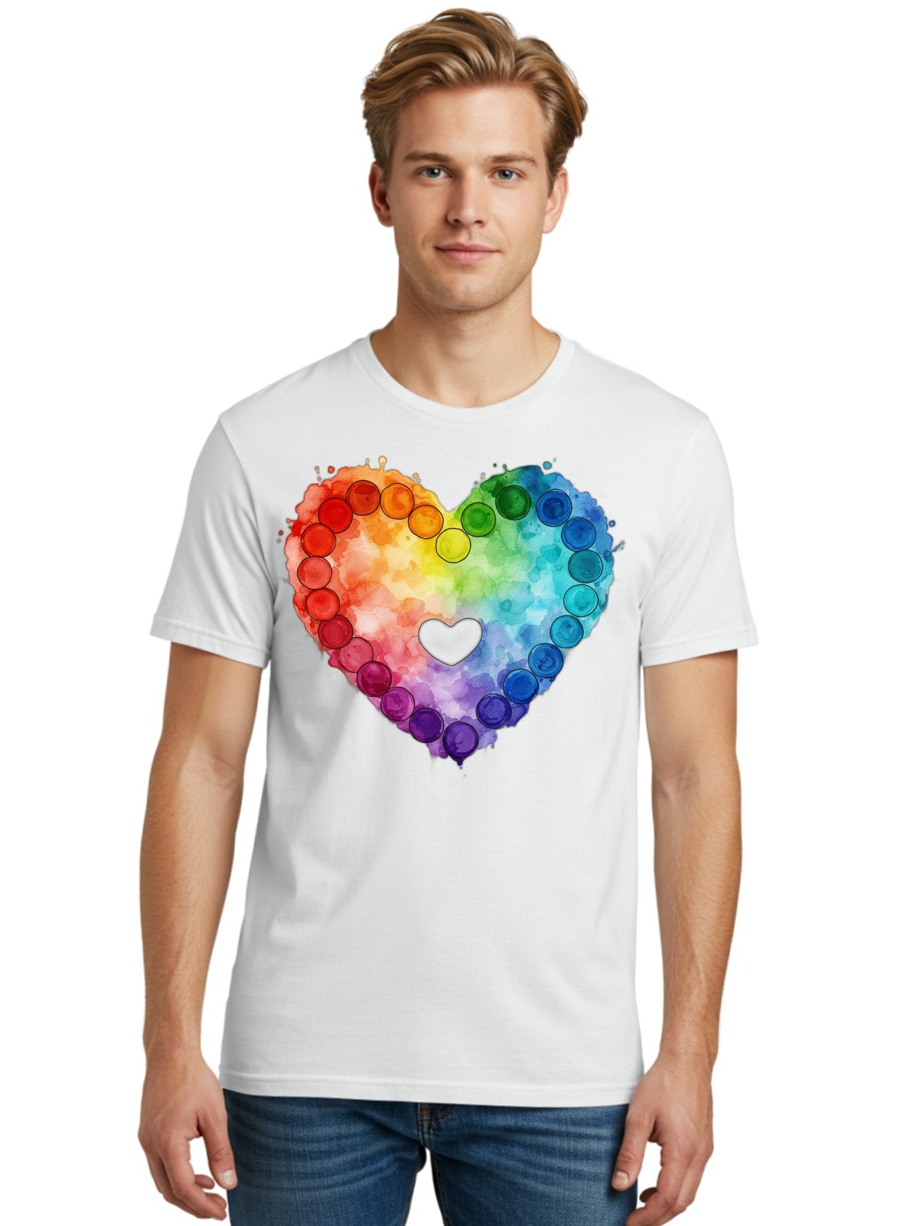 Rainbow-Heart-8 Men'S Graphic Tee, 100% Cotton, Comfortable Casual Summer Wear, Machine Washable, Vintage Camera, Old Camera, Antique Camera, Black Camera, Classic Photography, Photography Equipment, Nostalgic Device, Film Camera, Camera Art Baj738 24