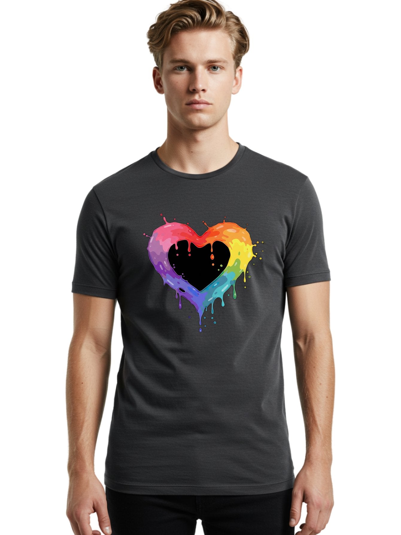 Rainbow-Heart-9 Men'S Graphic Tee, 100% Cotton, Comfortable Casual Summer Wear, Machine Washable, Vintage Camera, Old Camera, Antique Camera, Black Camera, Classic Photography, Photography Equipment, Nostalgic Device, Film Camera, Camera Art Baj739 28