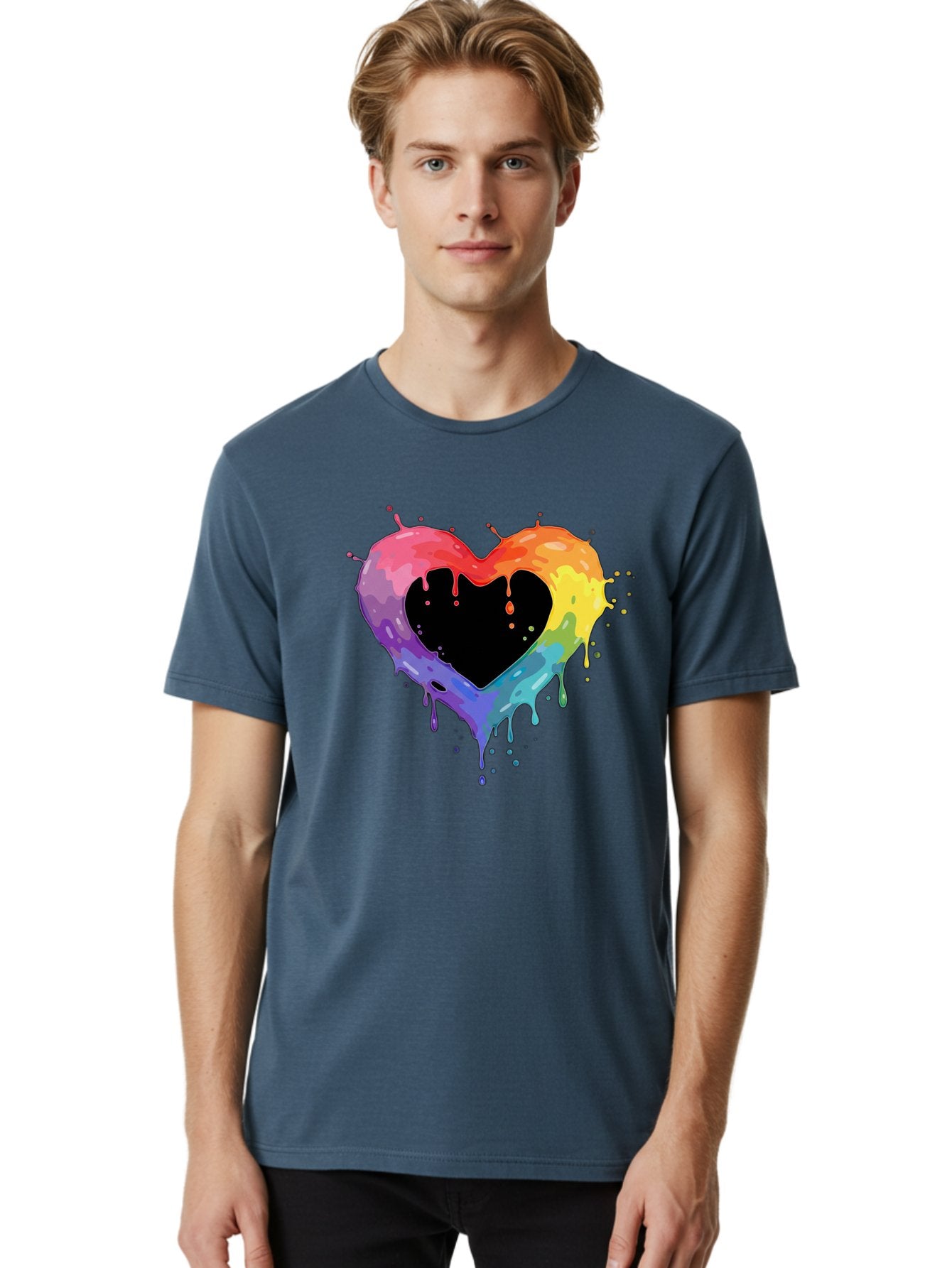 Rainbow-Heart-9 Men'S Graphic Tee, 100% Cotton, Comfortable Casual Summer Wear, Machine Washable, Vintage Camera, Old Camera, Antique Camera, Black Camera, Classic Photography, Photography Equipment, Nostalgic Device, Film Camera, Camera Art Baj739 24