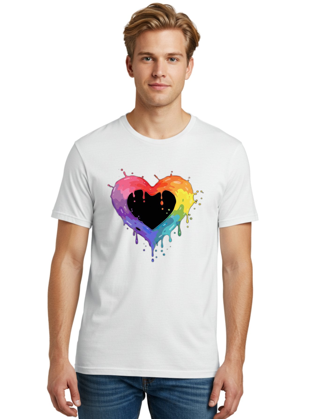 Rainbow-Heart-9 Men'S Graphic Tee, 100% Cotton, Comfortable Casual Summer Wear, Machine Washable, Vintage Camera, Old Camera, Antique Camera, Black Camera, Classic Photography, Photography Equipment, Nostalgic Device, Film Camera, Camera Art Baj739 26